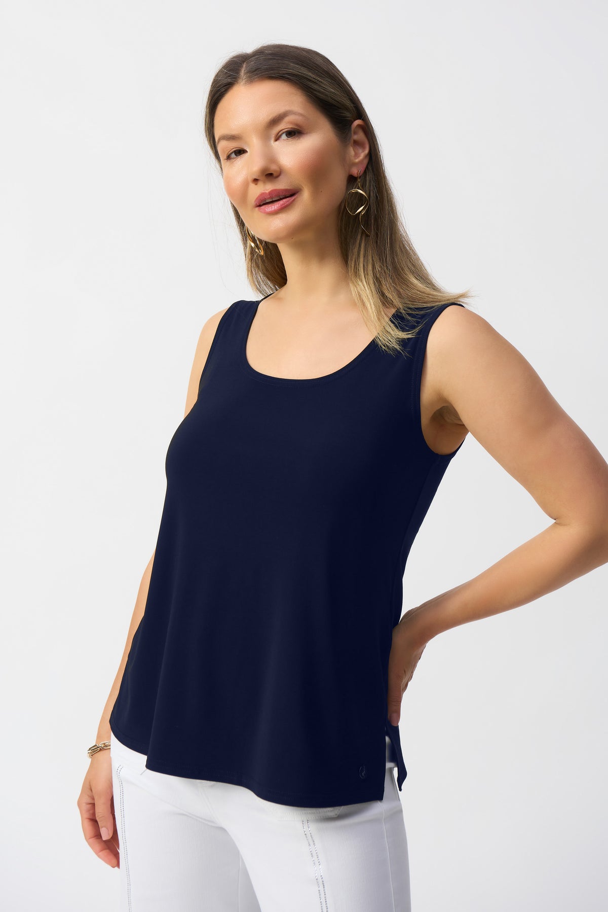 Joseph Ribkoff Midnight Blue Silky Knit Scoop Neck Camisole
