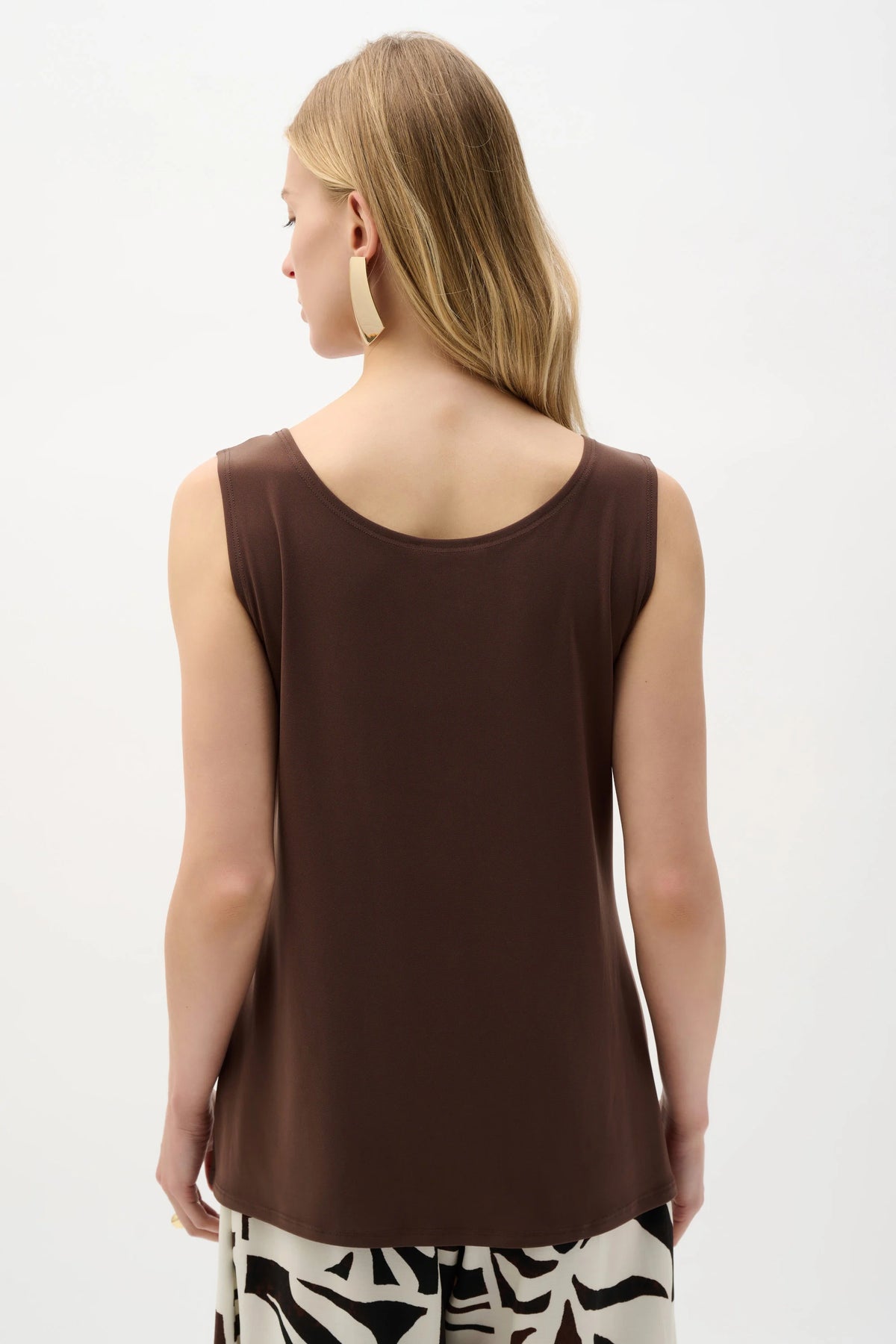 Joseph Ribkoff Chocolate Silky Knit Scoop Neck Camisole