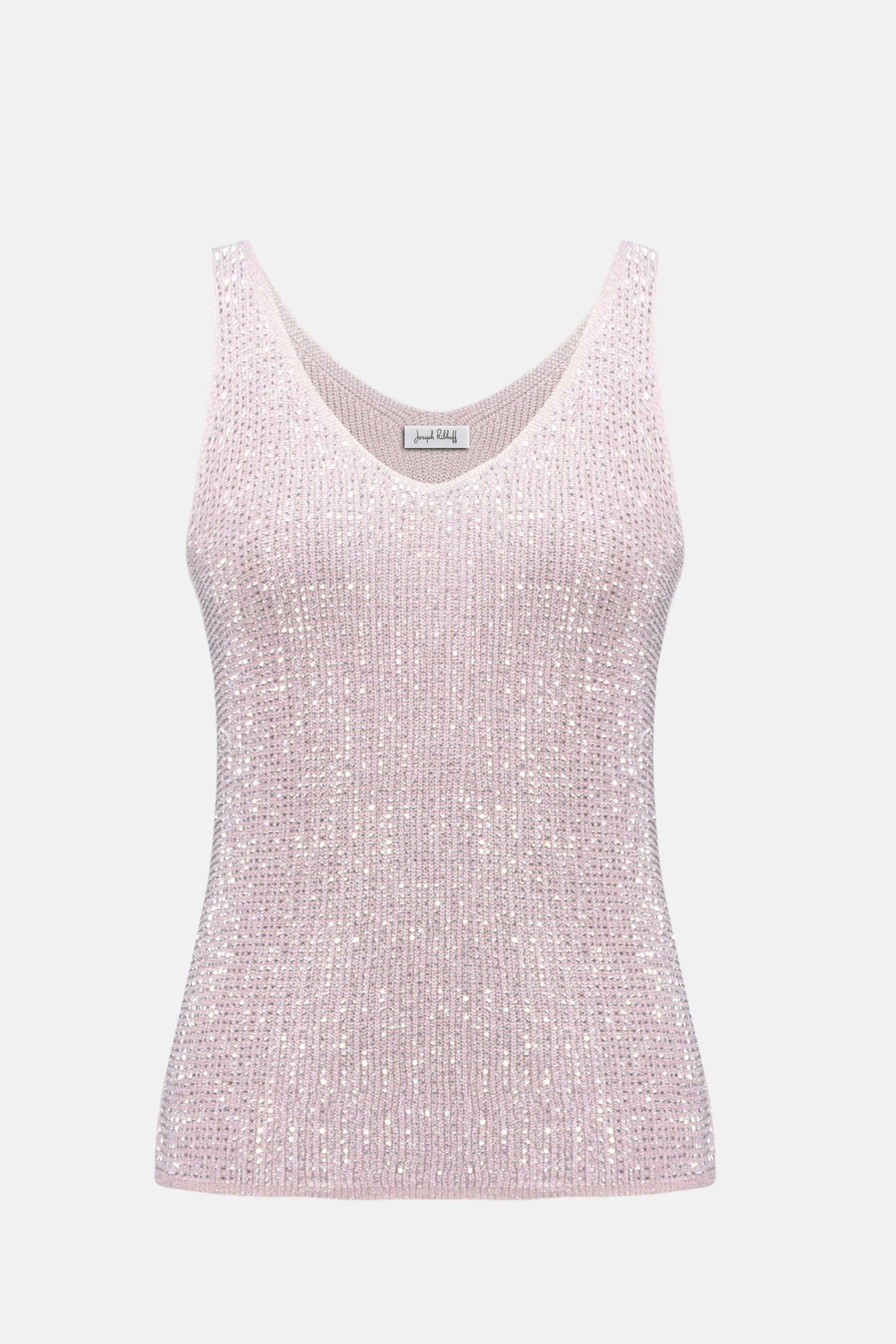 Joseph Ribkoff Petal Pink Metallic Knitted Camisole with Rhinestones
