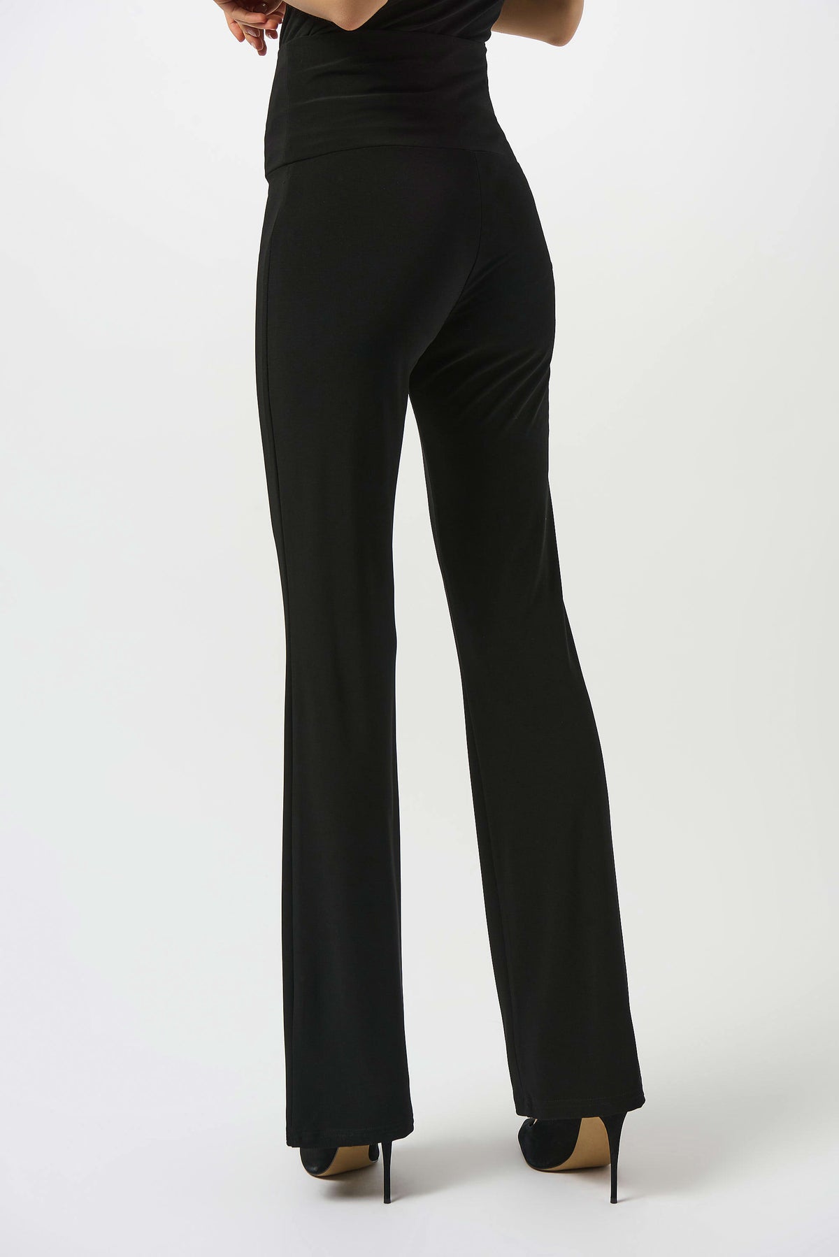 Joseph Ribkoff Black Silky Knit Flared Pull-On Pants