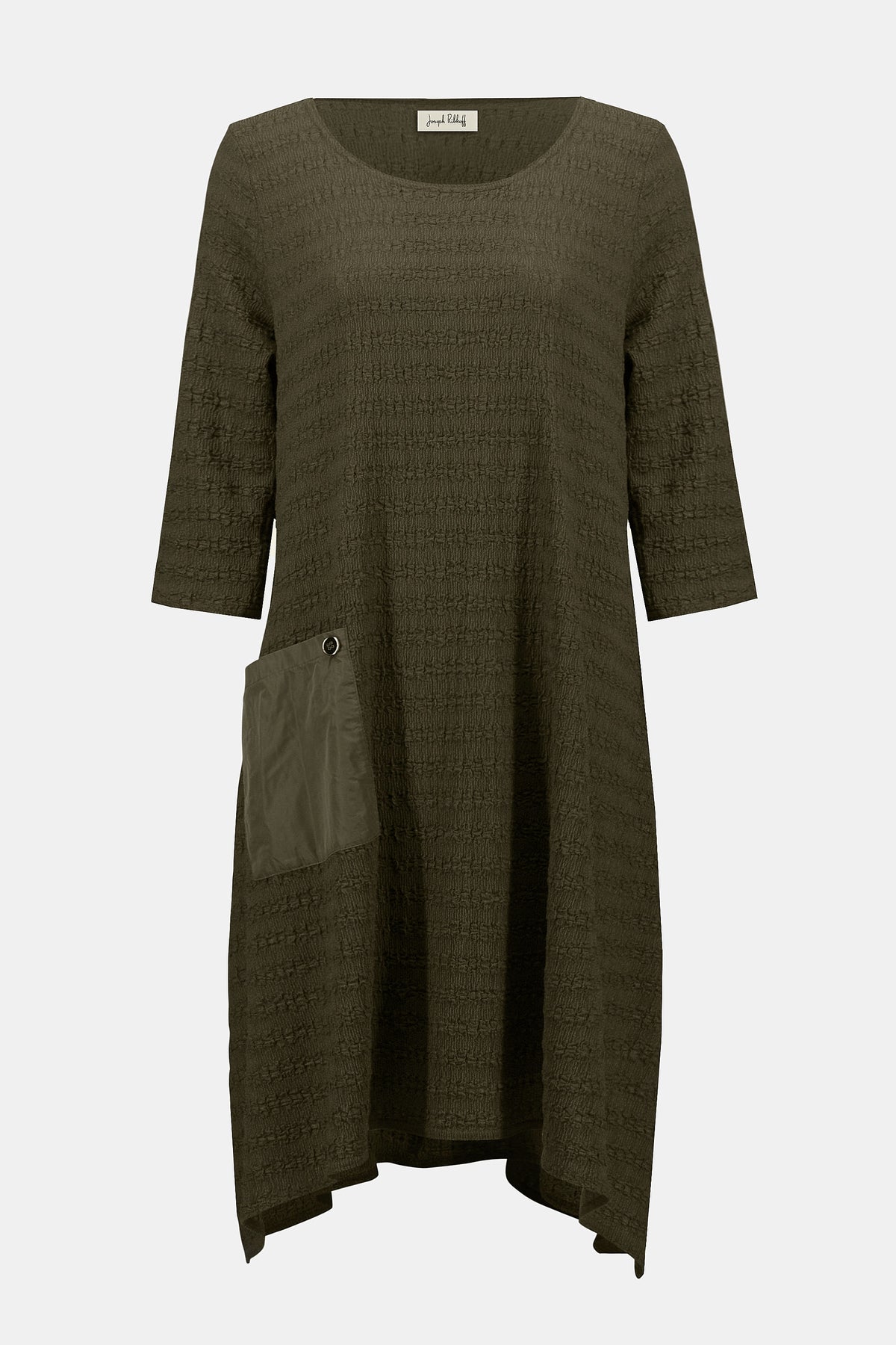 Joseph Ribkoff Avocado Textured Knit A-Line Dress