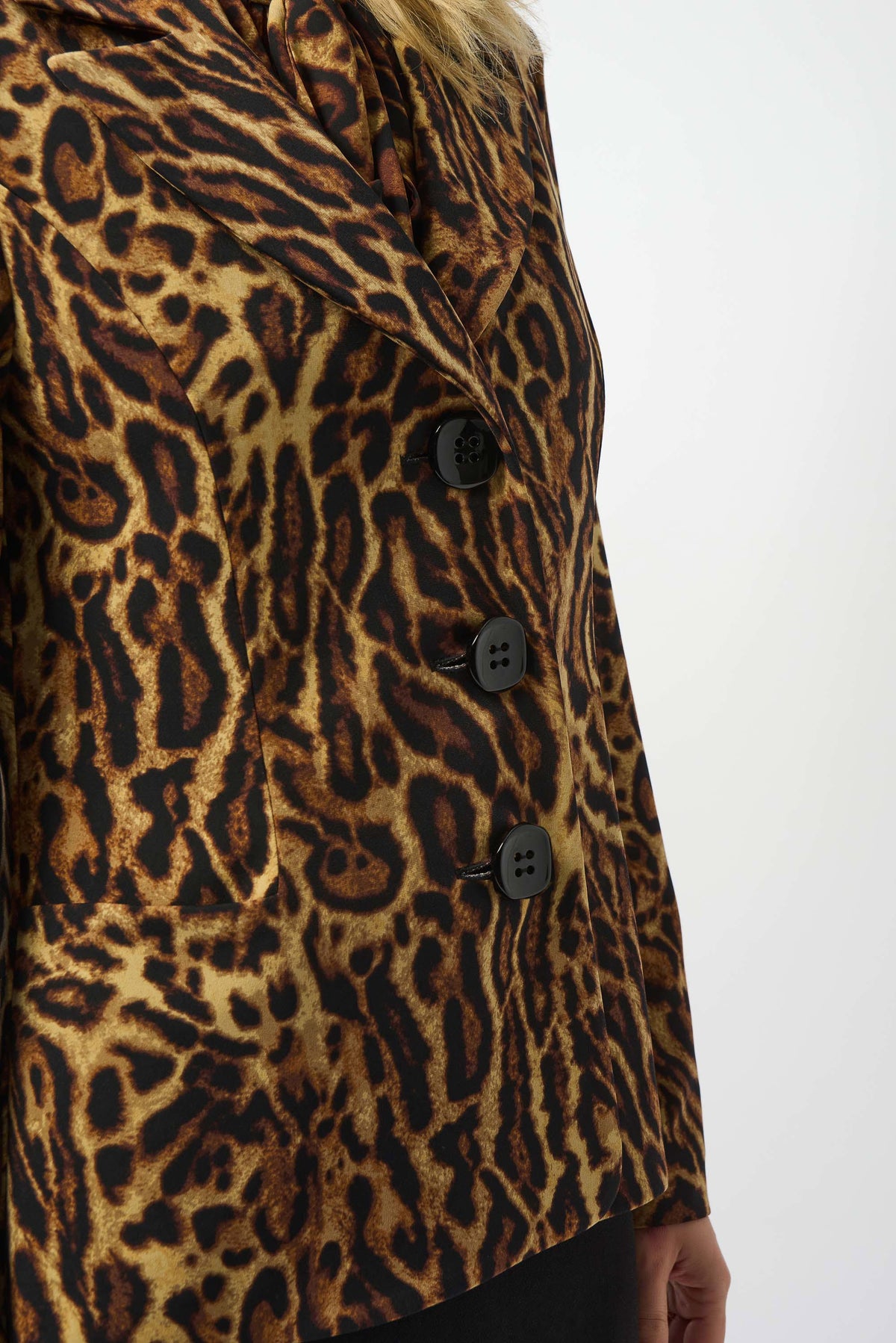 Joseph Ribkoff Silky Knit Animal Print Fitted Blazer