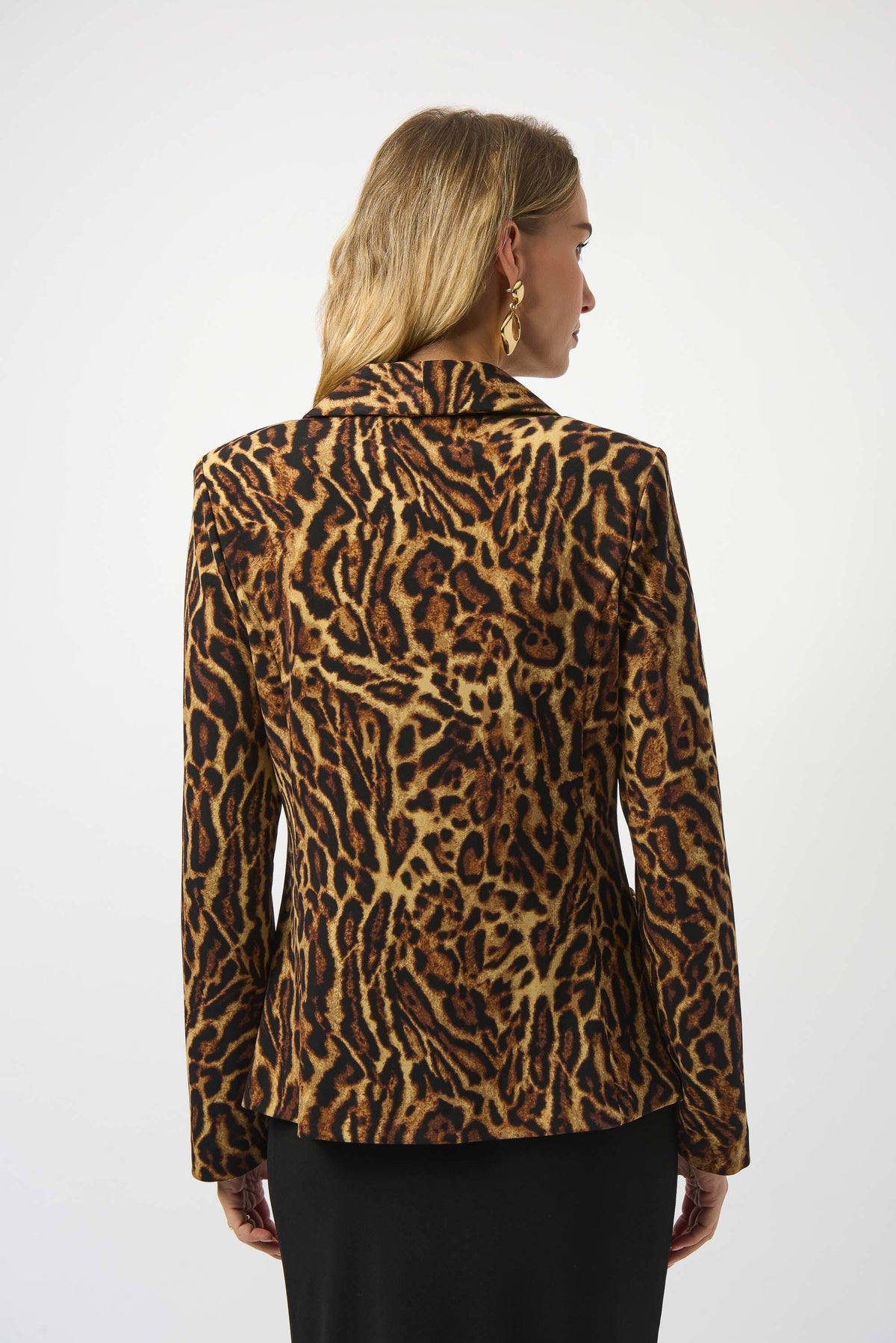 Joseph Ribkoff Silky Knit Animal Print Fitted Blazer