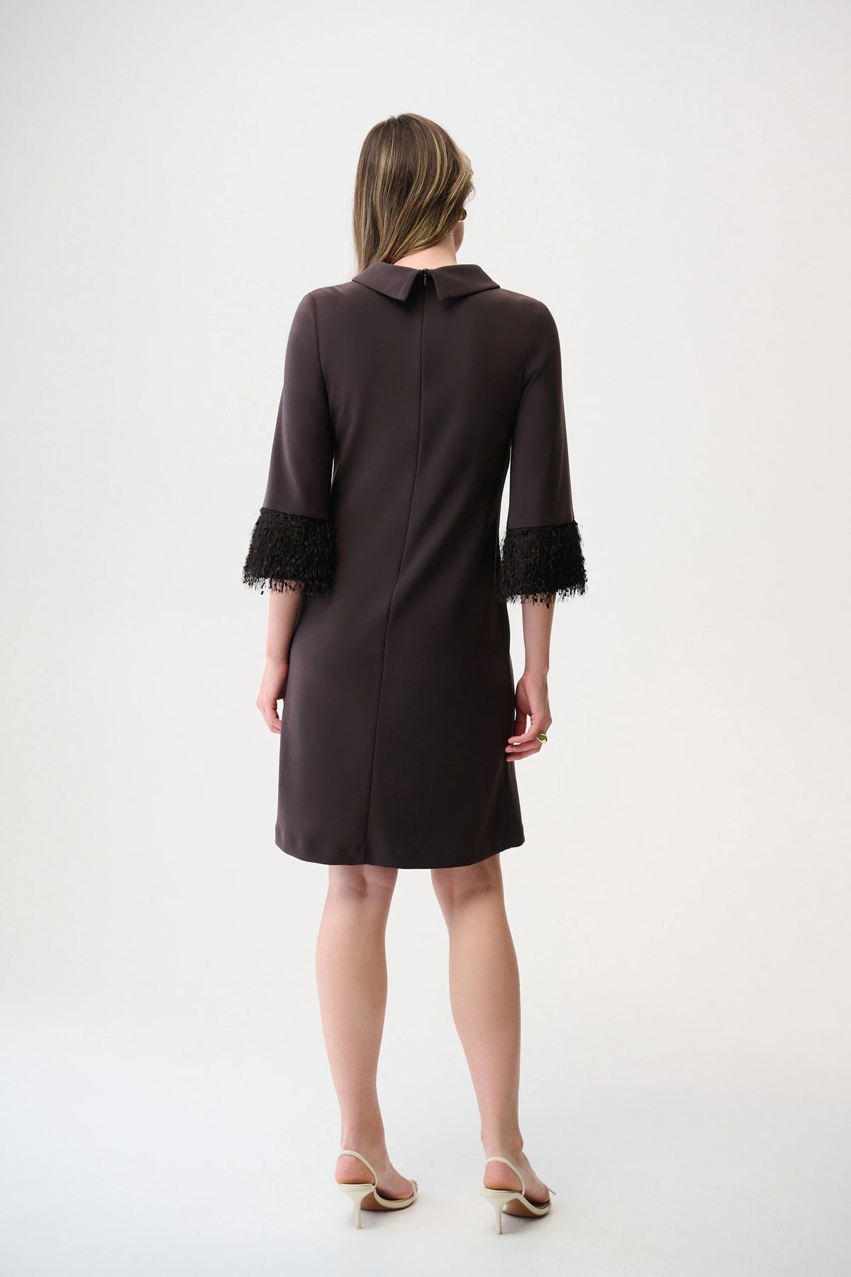 Joseph Ribkoff Mocha Silky Knit &amp; Novelty A-Line Dress