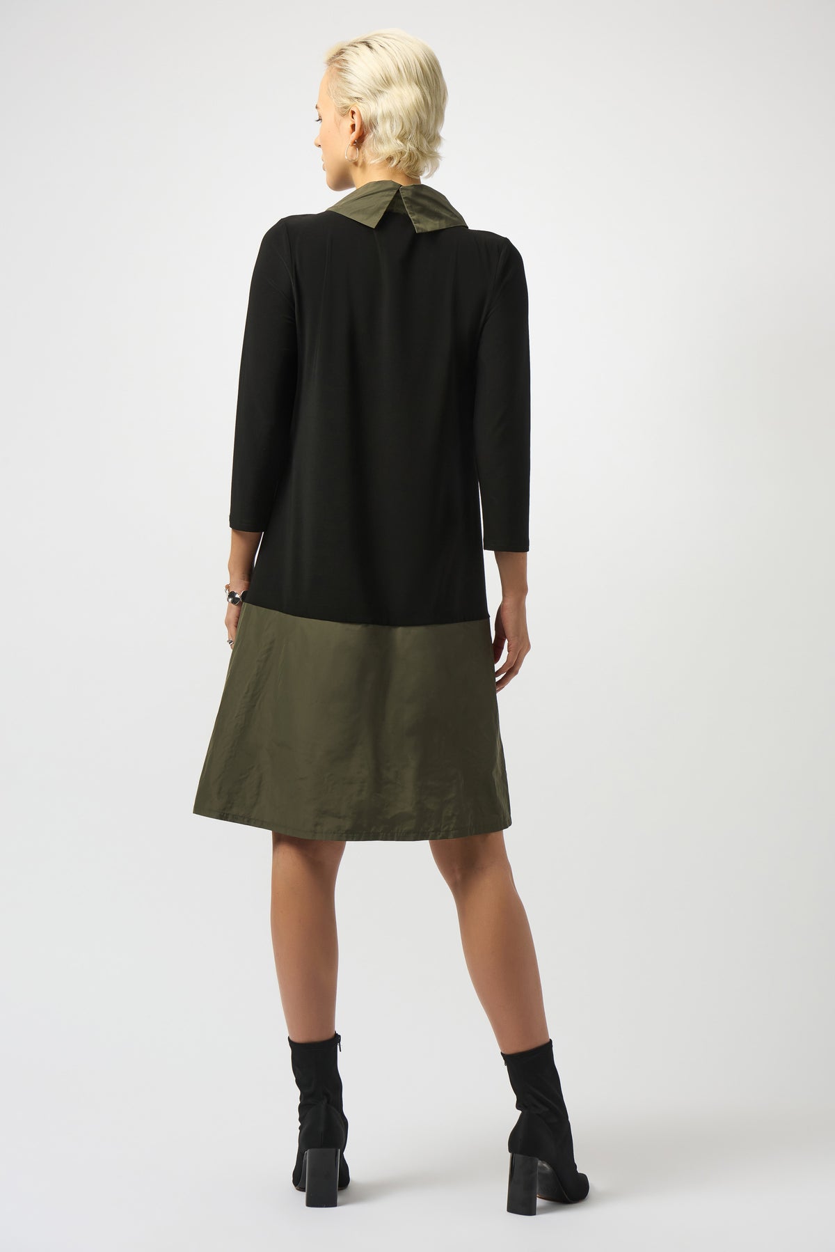 Joseph Ribkoff Avocado Silky Knit &amp; Memory Colour Block Dress