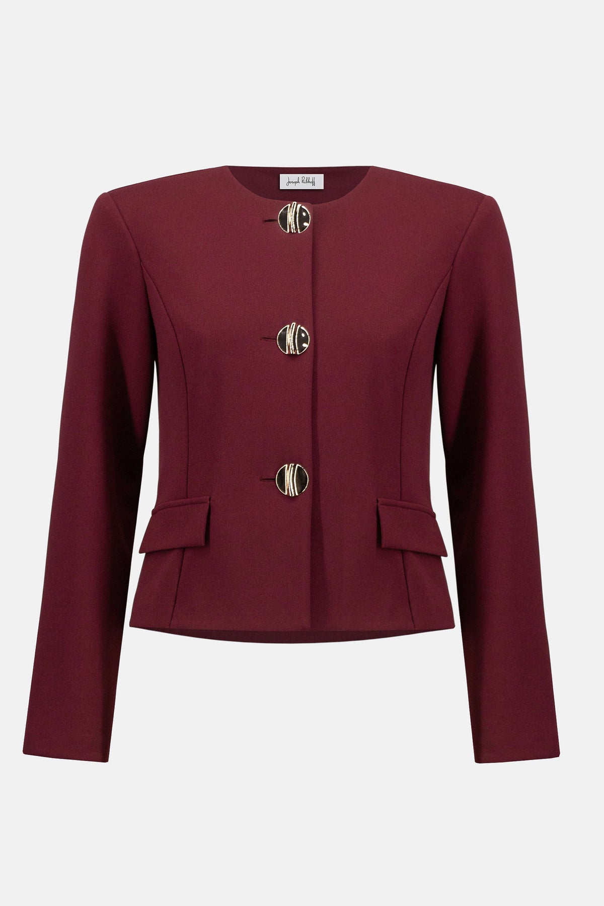 Joseph Ribkoff  Merlot Scuba Crepe Boxy Blazer