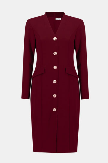 Joseph Ribkoff Merlot Scuba Crepe Sheath Dress