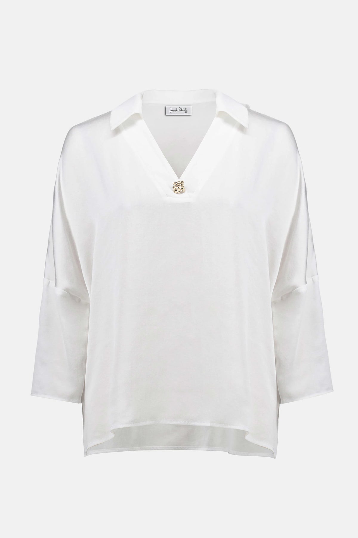 Joseph Ribkoff Vanilla Recycled Hammered Satin Boxy Top