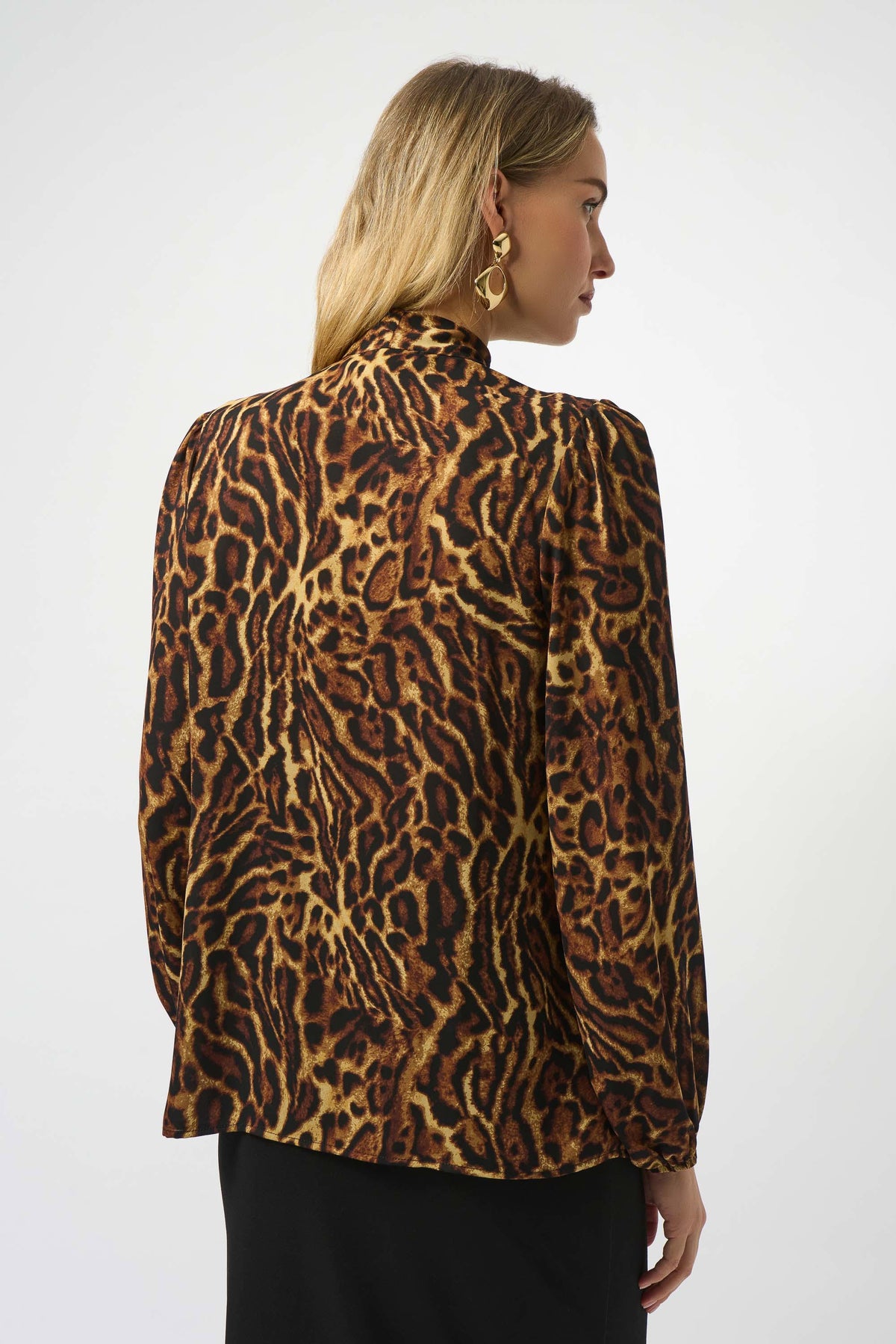 Joseph Ribkoff Recycled Georgette Animal Print Straight Top