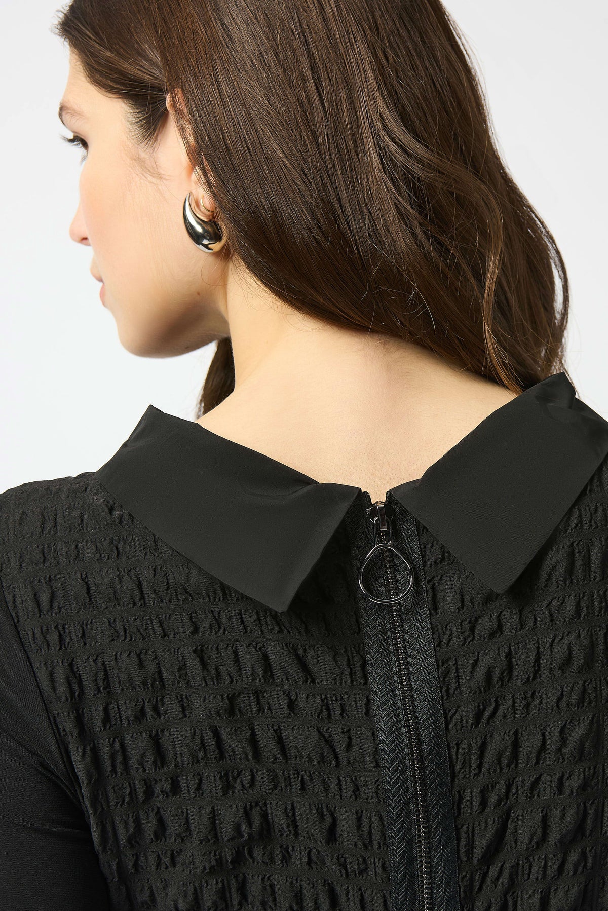 Joseph Ribkoff Black Bubble Jacquard &amp; Silky Knit Cocoon Dress