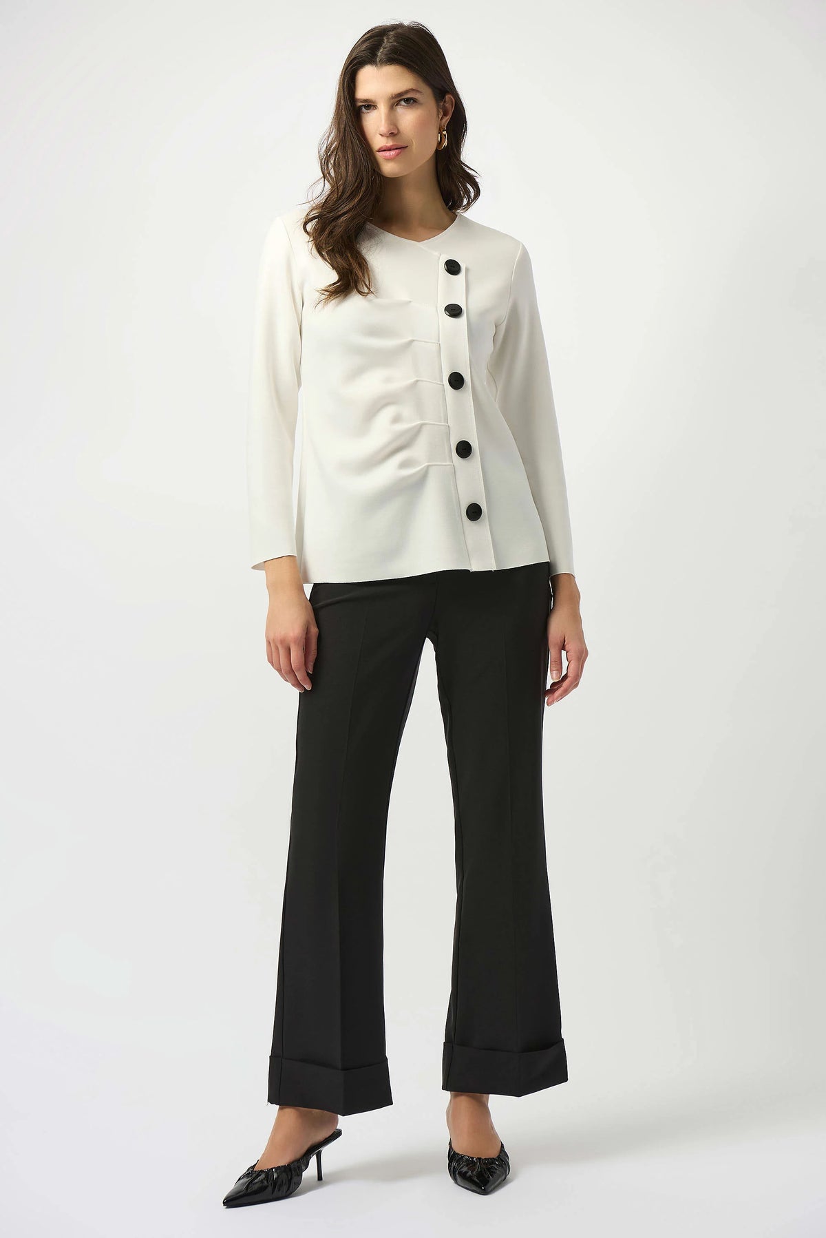 Joseph Ribkoff OfF White Scuba Jersey Straight Top