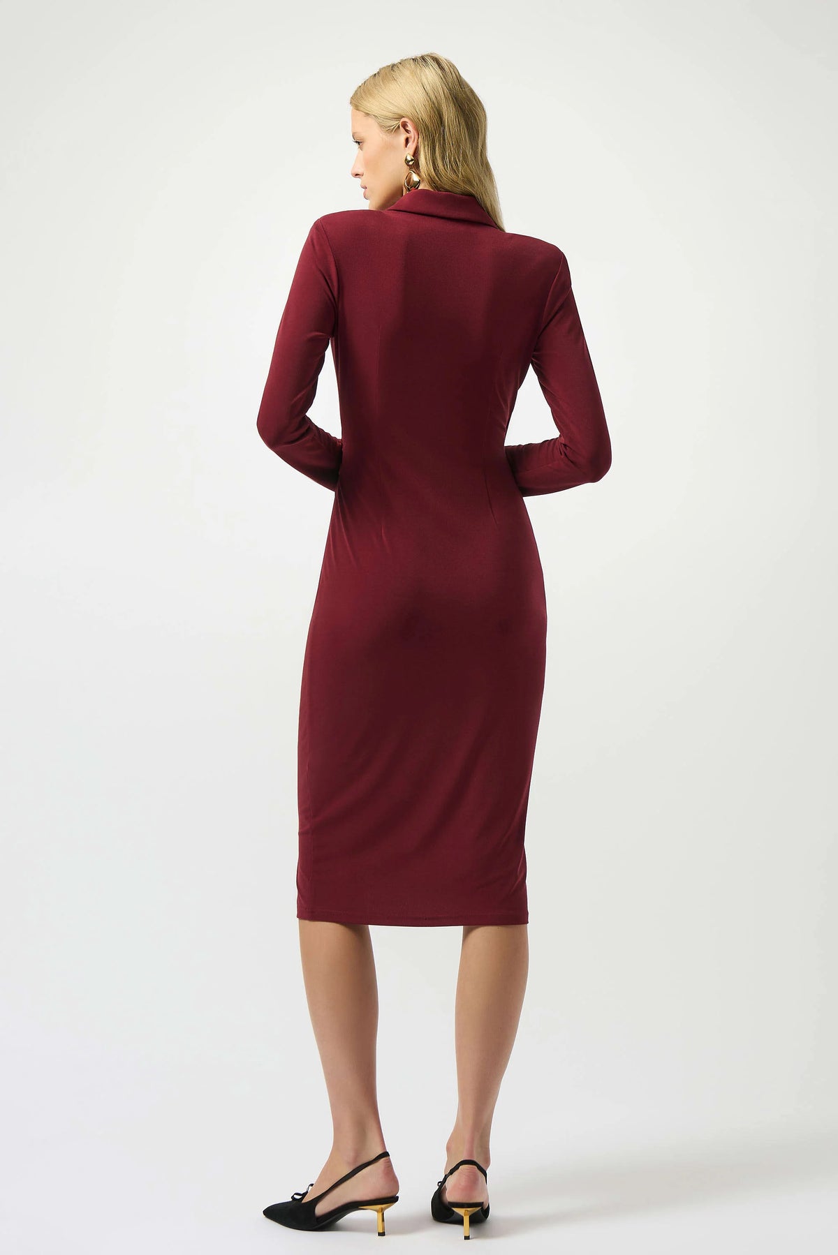 Joseph Ribkoff Merlot Moss Crepe Wrap Dress