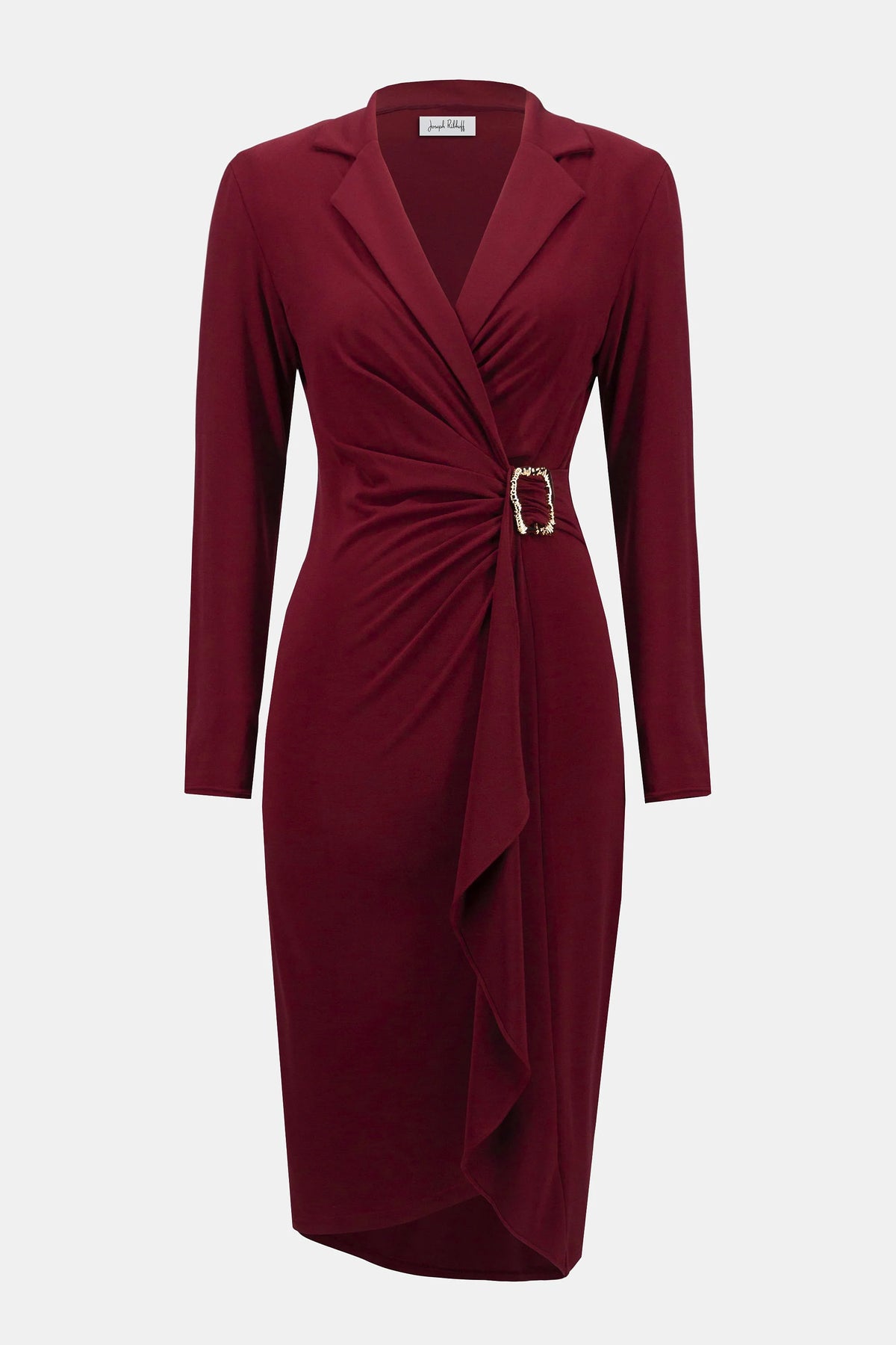 Joseph Ribkoff Merlot Moss Crepe Wrap Dress