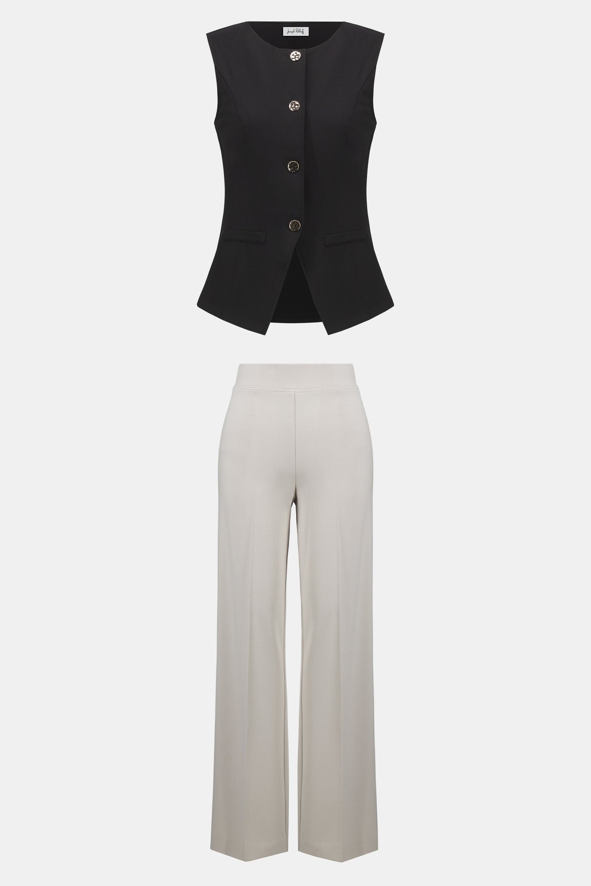 Joseph Ribkoff Black Heavy Knit Fitted Vest