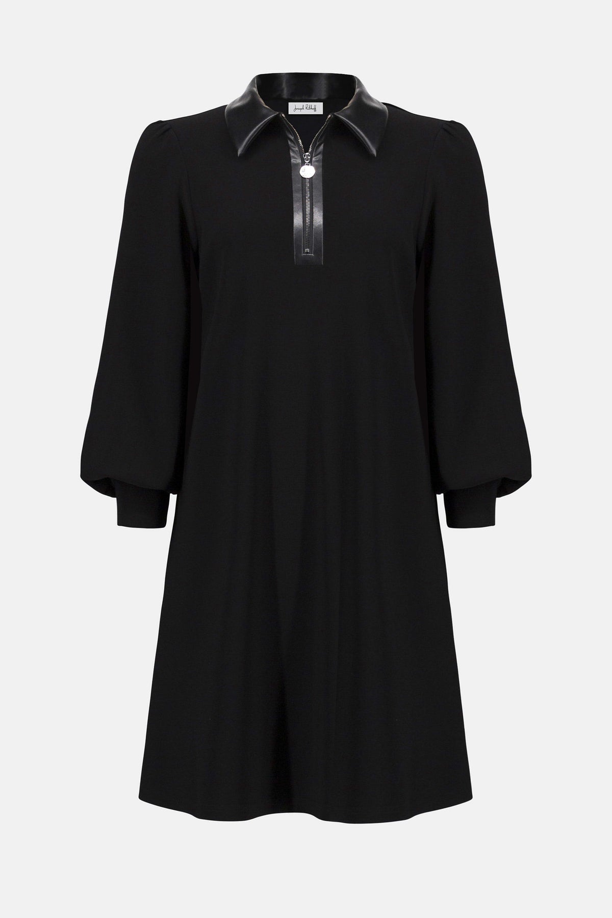 Joseph Ribkoff Silky Knit &amp; Leatherette Trapeze Dress