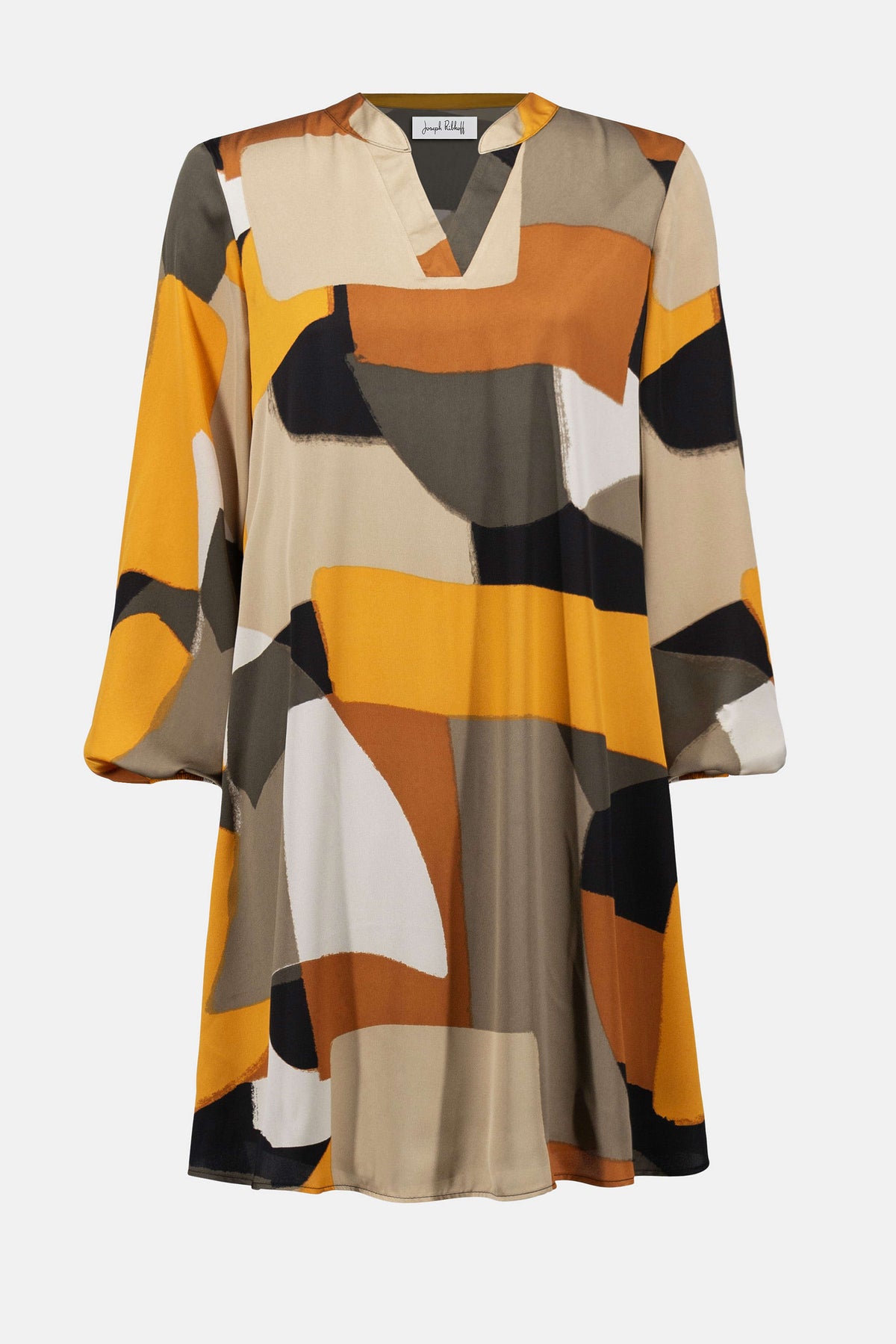 Joseph Ribkoff Recycled Satin Abstract Print Trapeze Dress