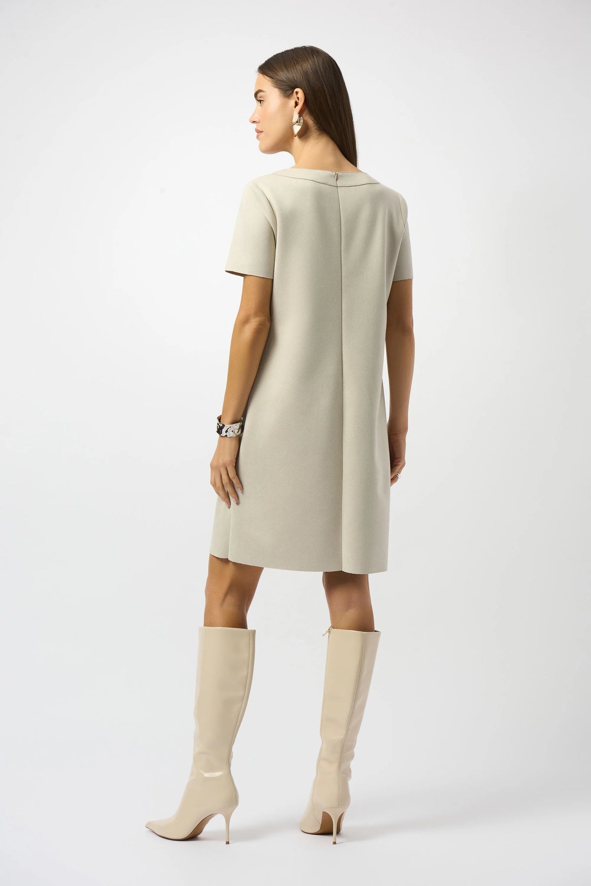Joseph Ribkoff Moonstone Scuba Suede Shift Dress