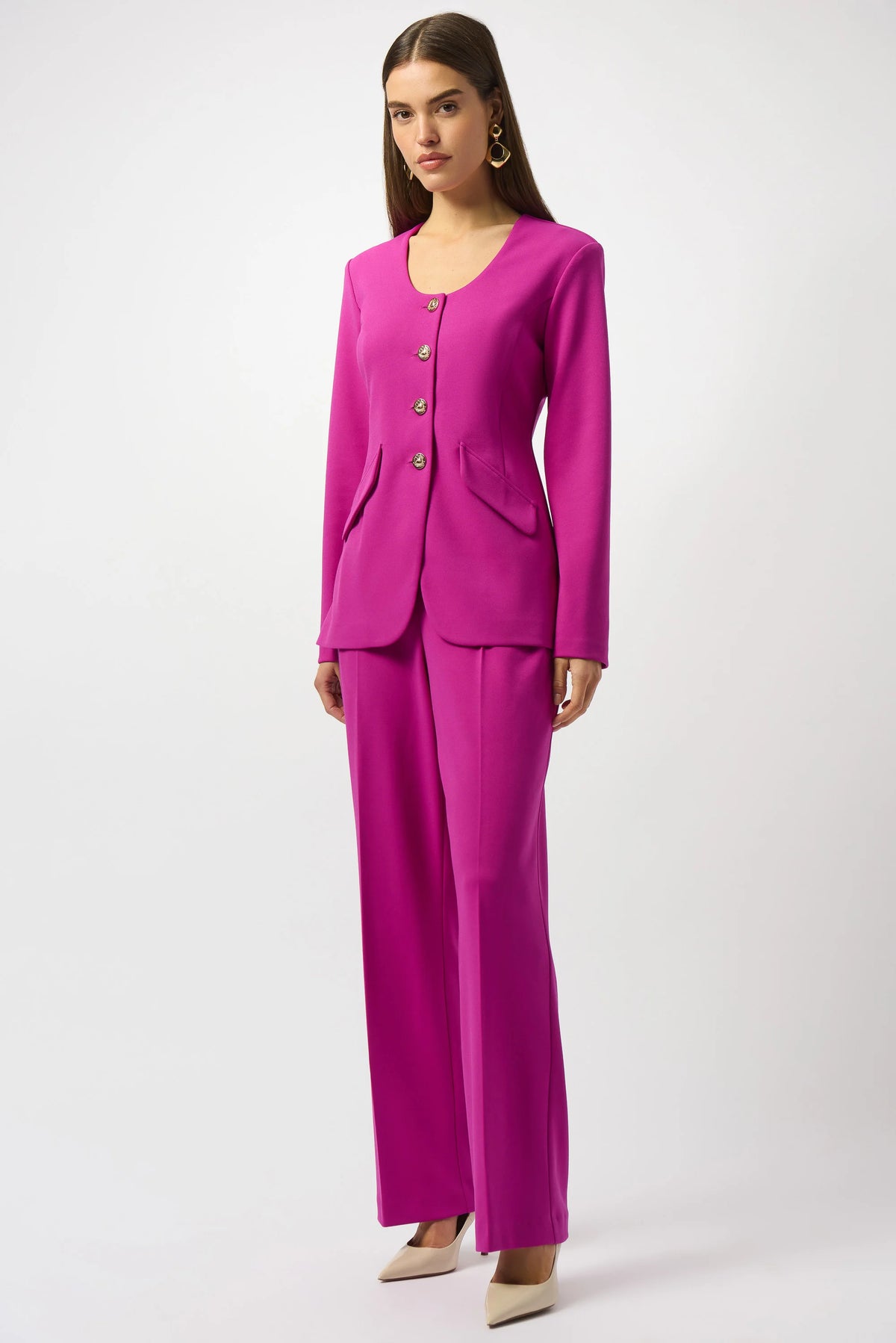 Joseph Ribkoff Cosmos Scuba Crepe Wide Leg Pull-On Pants