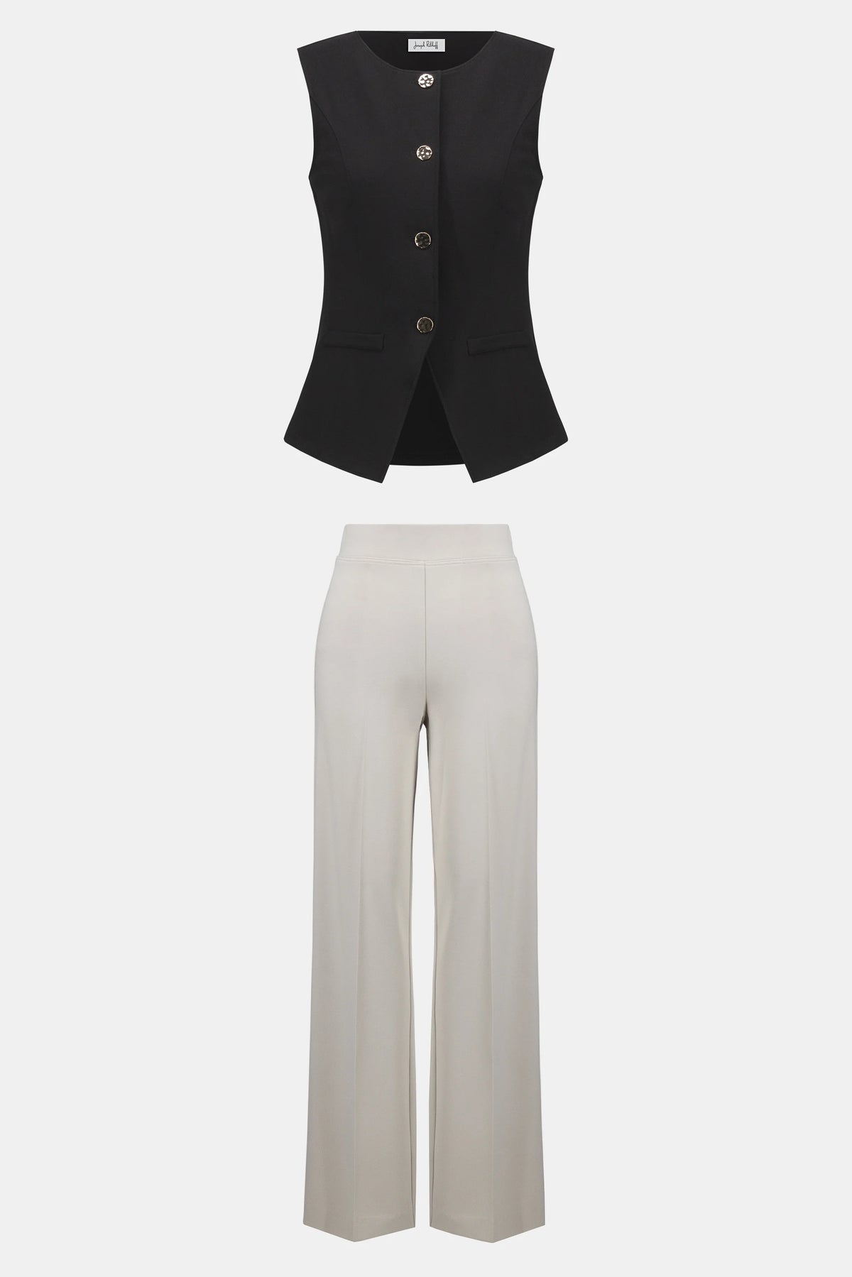 Joseph Ribkoff Moonstone Heavy Knit Wide Leg Pull-On Pants