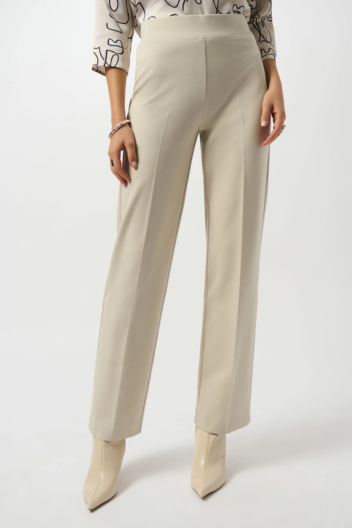 Joseph Ribkoff Moonstone Heavy Knit Wide Leg Pull-On Pants