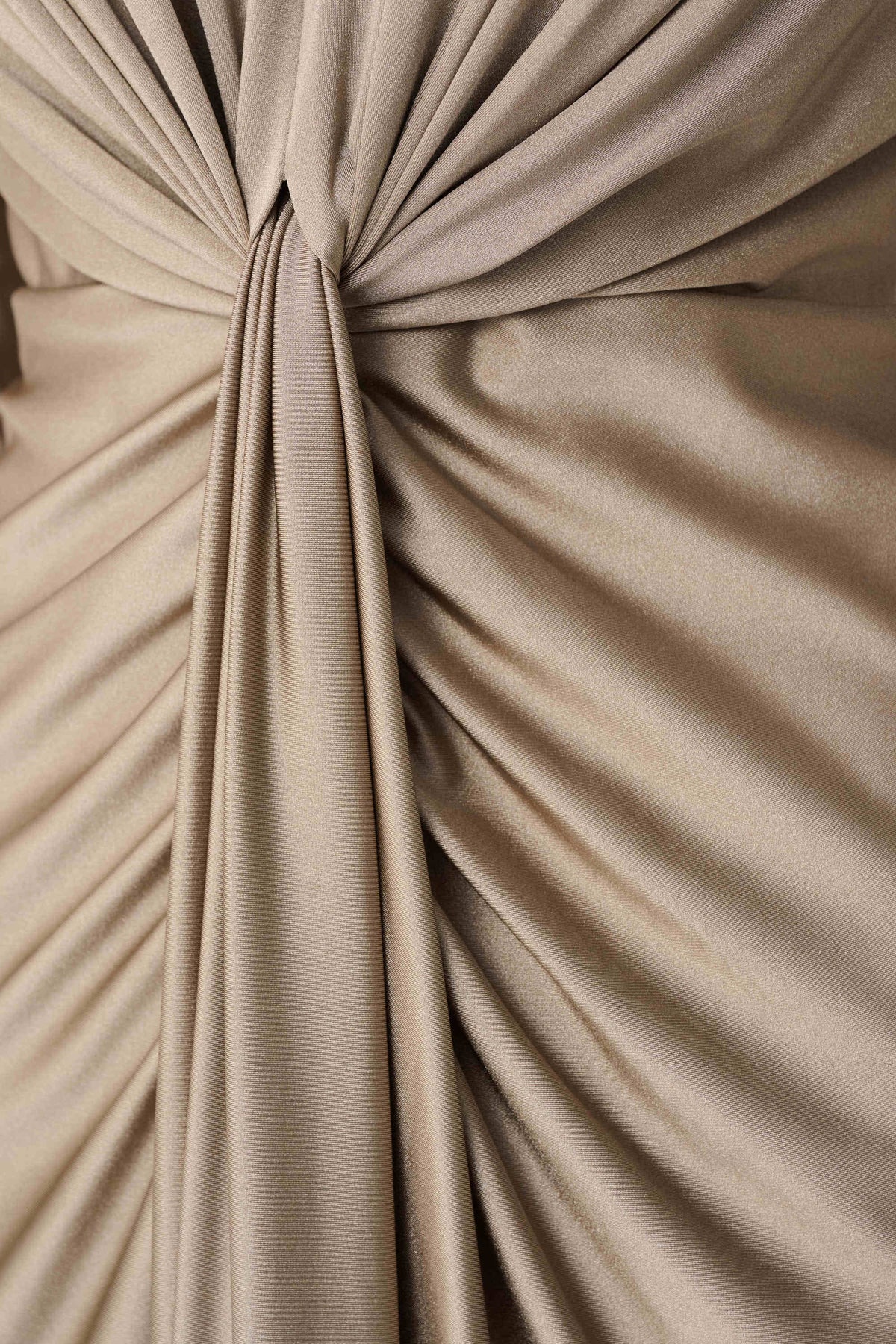 Joseph Ribkoff Platnium Grey Signature | Satin Effect Knit Draped V-Neck Sheath Dress