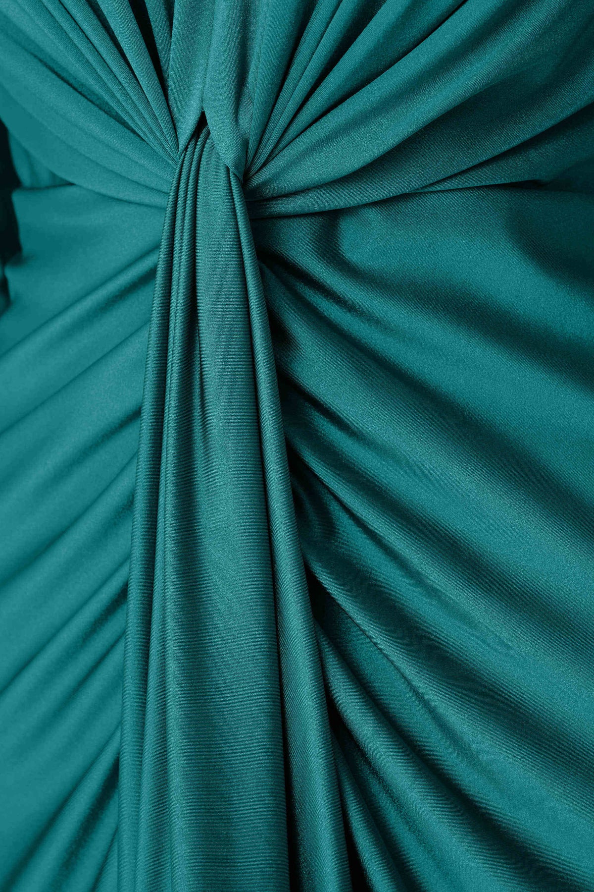 Joseph Ribkoff Opulent Green Signature | Satin Effect Knit Draped V-Neck Sheath Dress