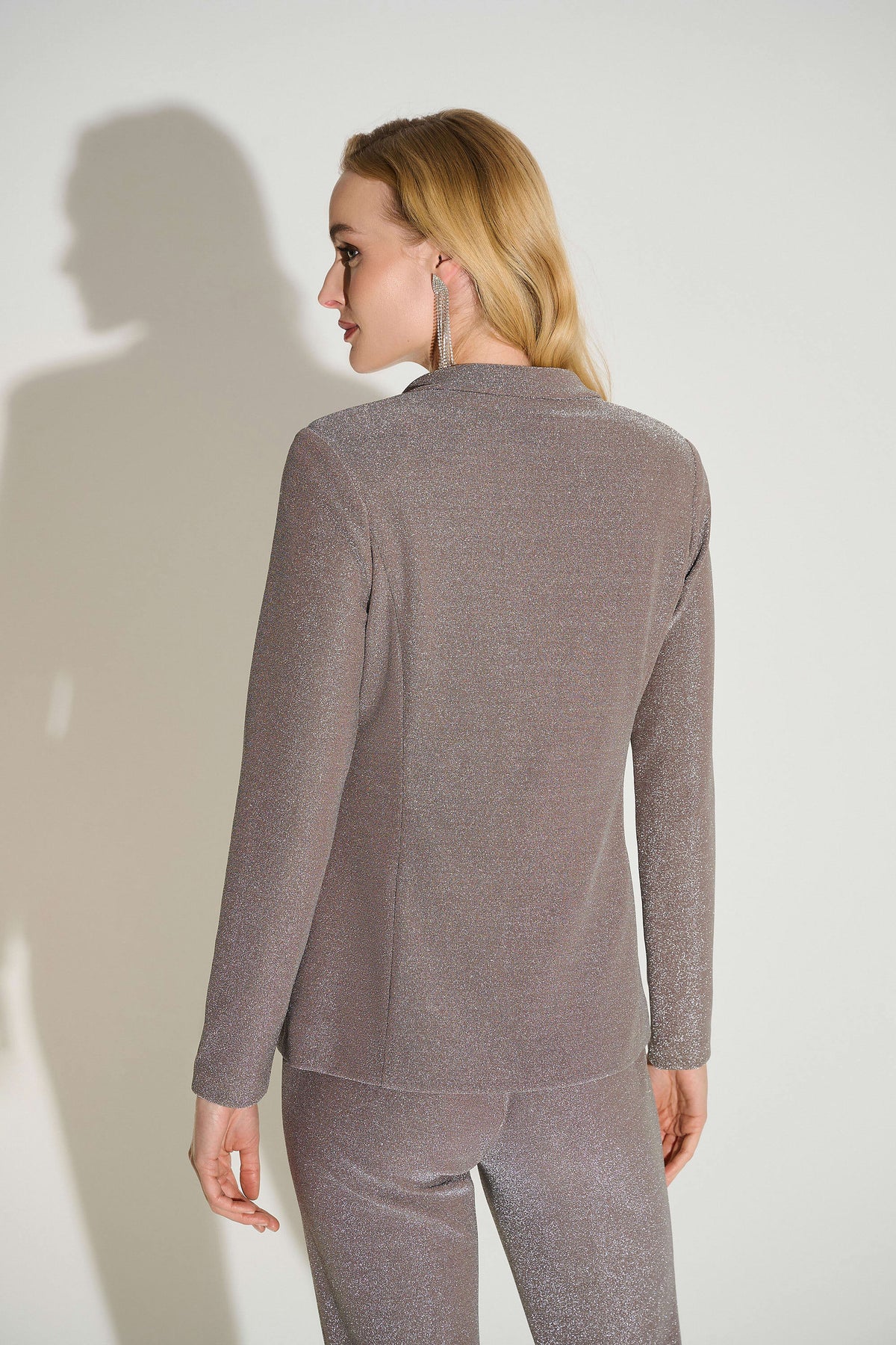 Joseph Ribkoff Taupe Signature | Novelty Knit Fitted Blazer