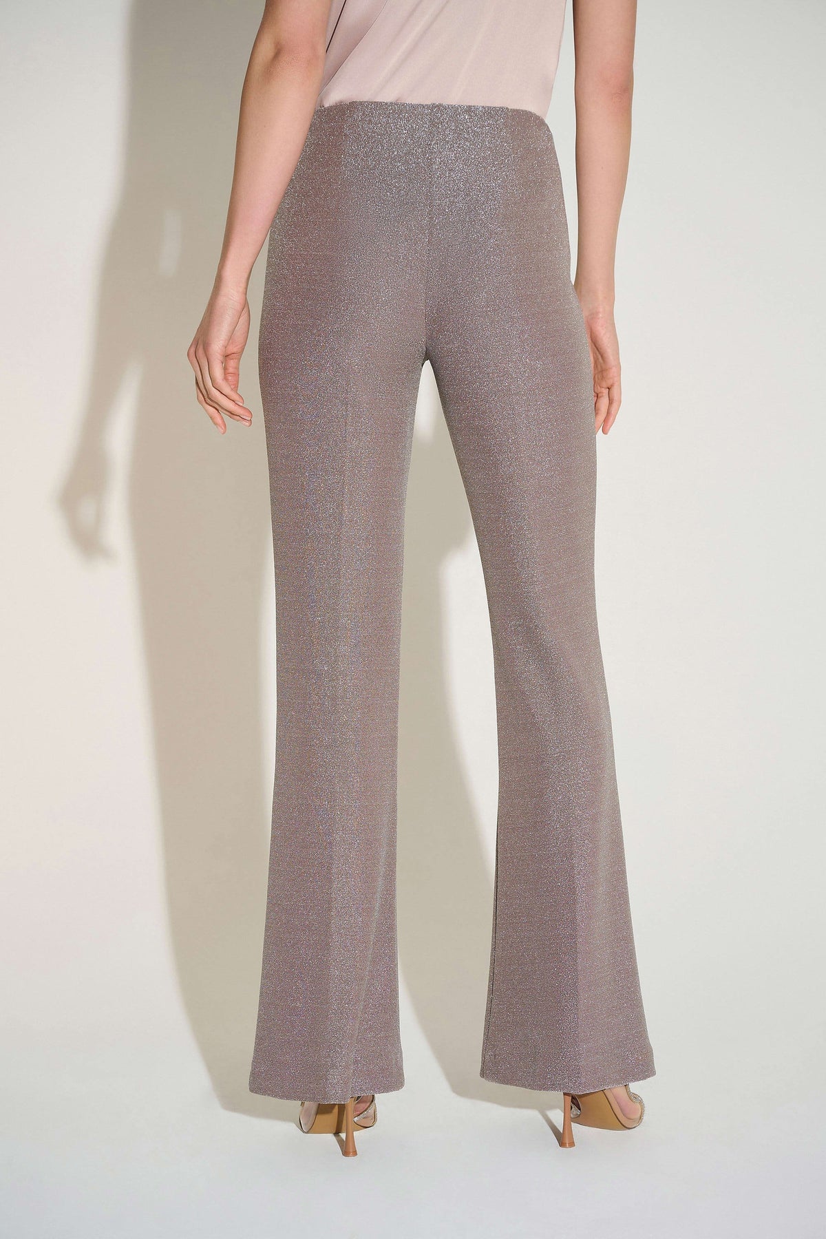 Joseph Ribkoff Taupe Signature | Novelty Knit Flared Pull-On Pants