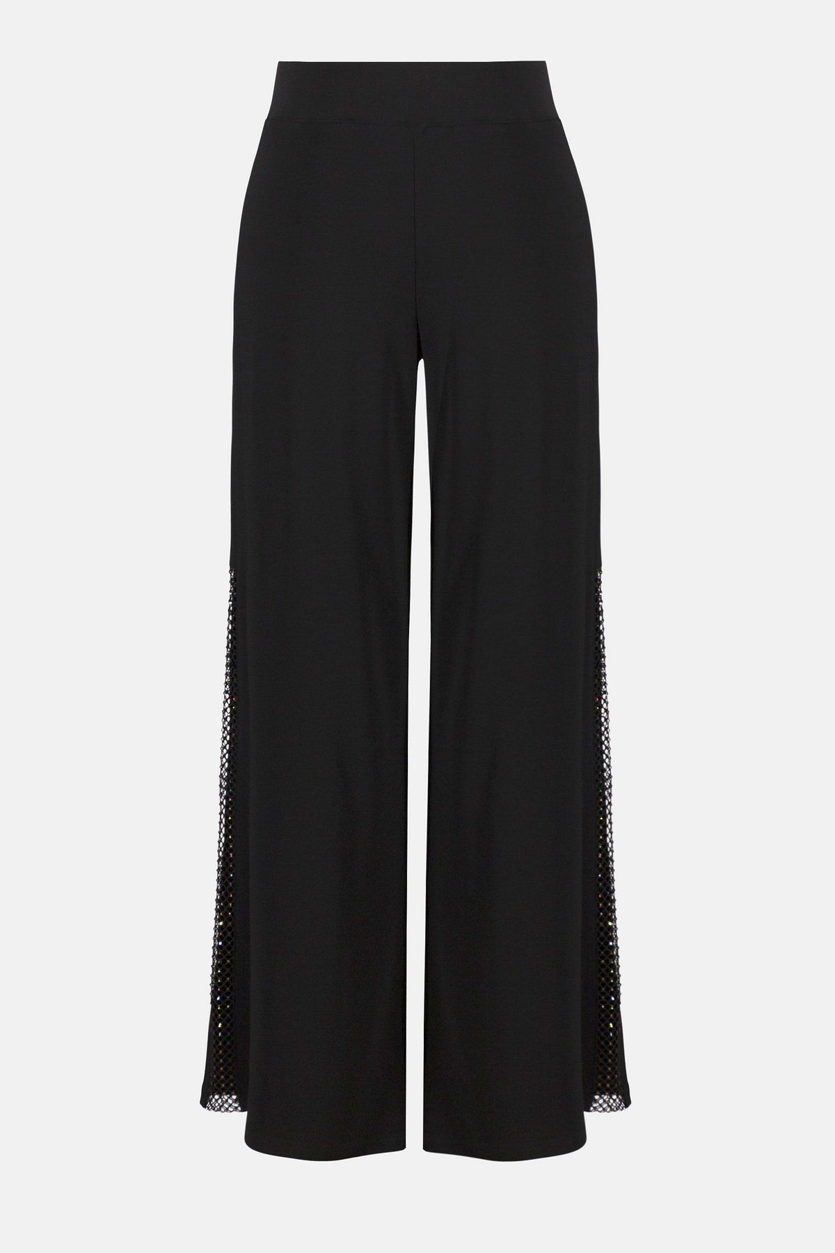 Joseph Ribkoff Black Signature | Silky Knit Wide Leg Pants with Rhinestone Detail