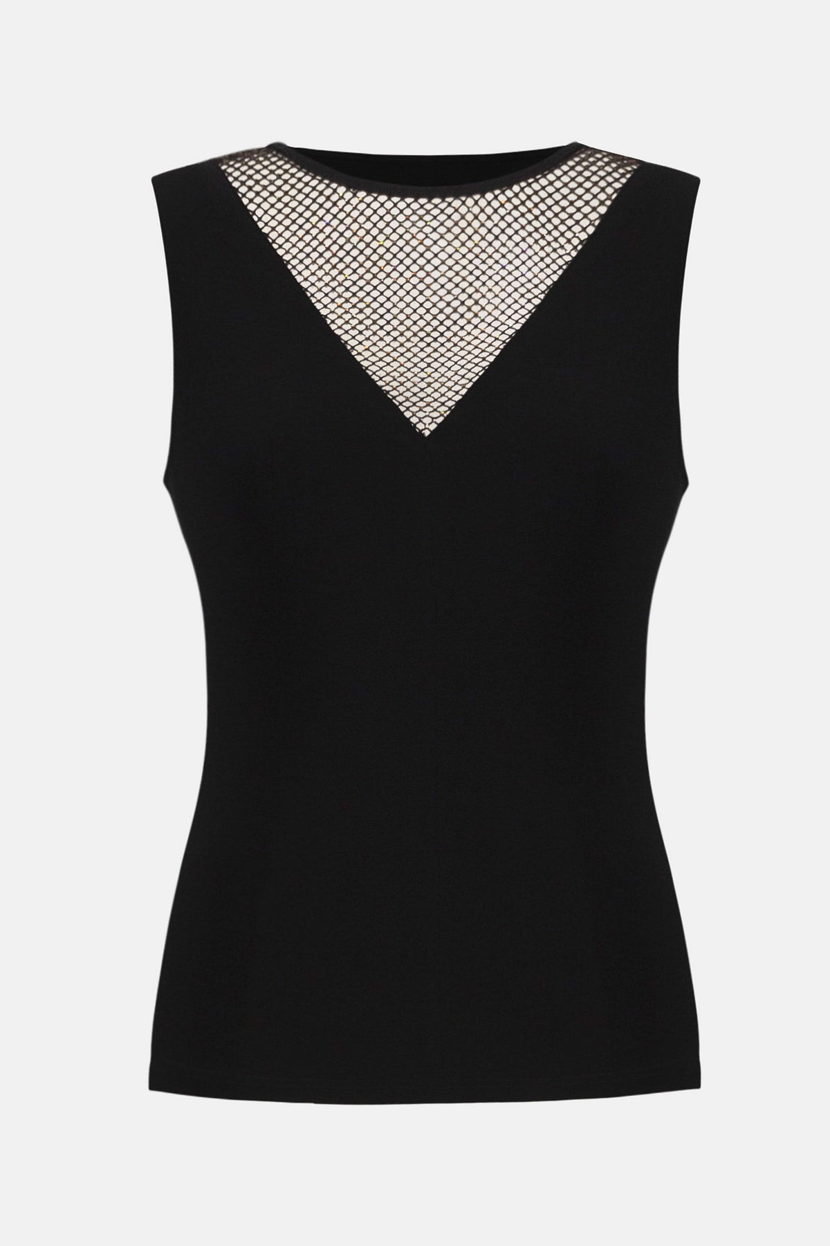 Joseph Ribkoff Black Signature | Silky Knit Sleeveless Top with Rhinestone Detail