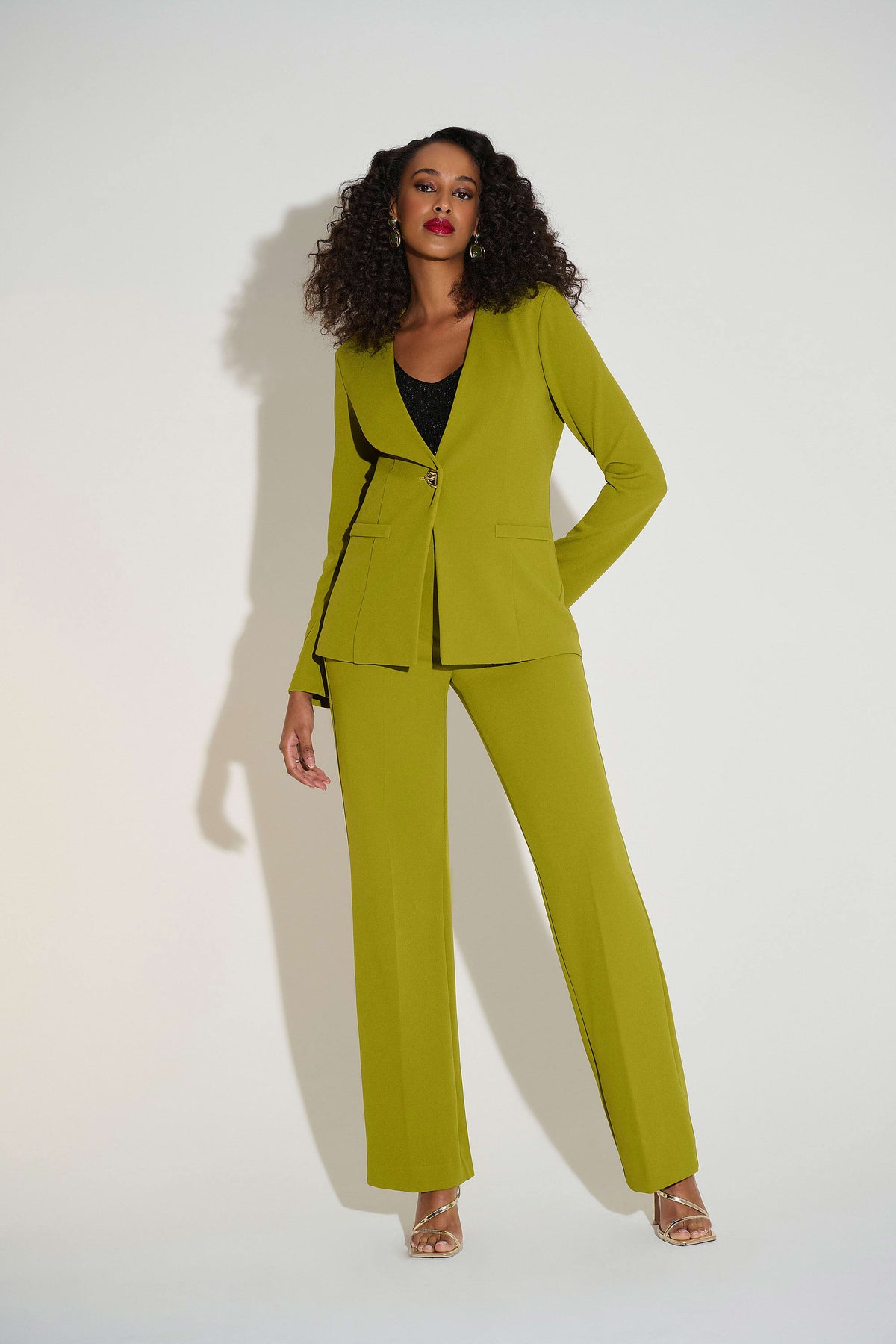 Joseph Ribkoff Fern Scuba Crepe Collarless Blazer