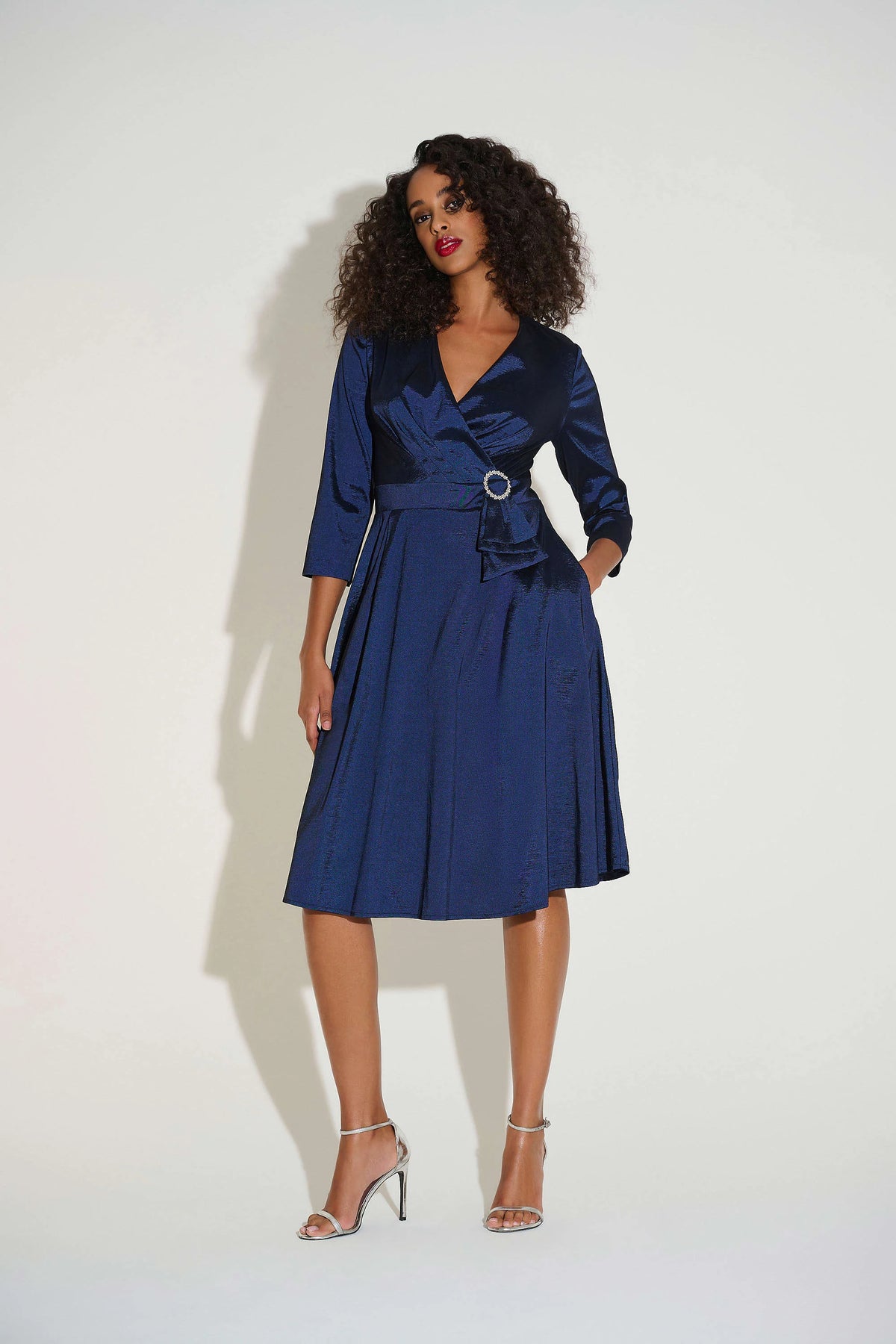 Joseph Ribkoff Signature | Stretch Taffeta Fit &amp; Flare Dress