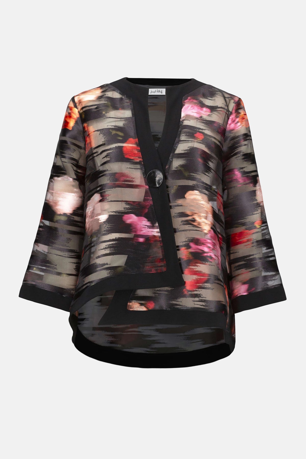 Joseph Ribkoff Signature | Organza &amp; Silky Knit Floral Swing Jacket