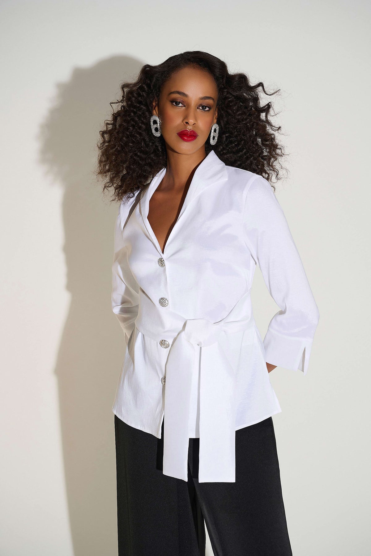 Joseph Ribkoff Signature | Stretch Taffeta Fitted Blouse