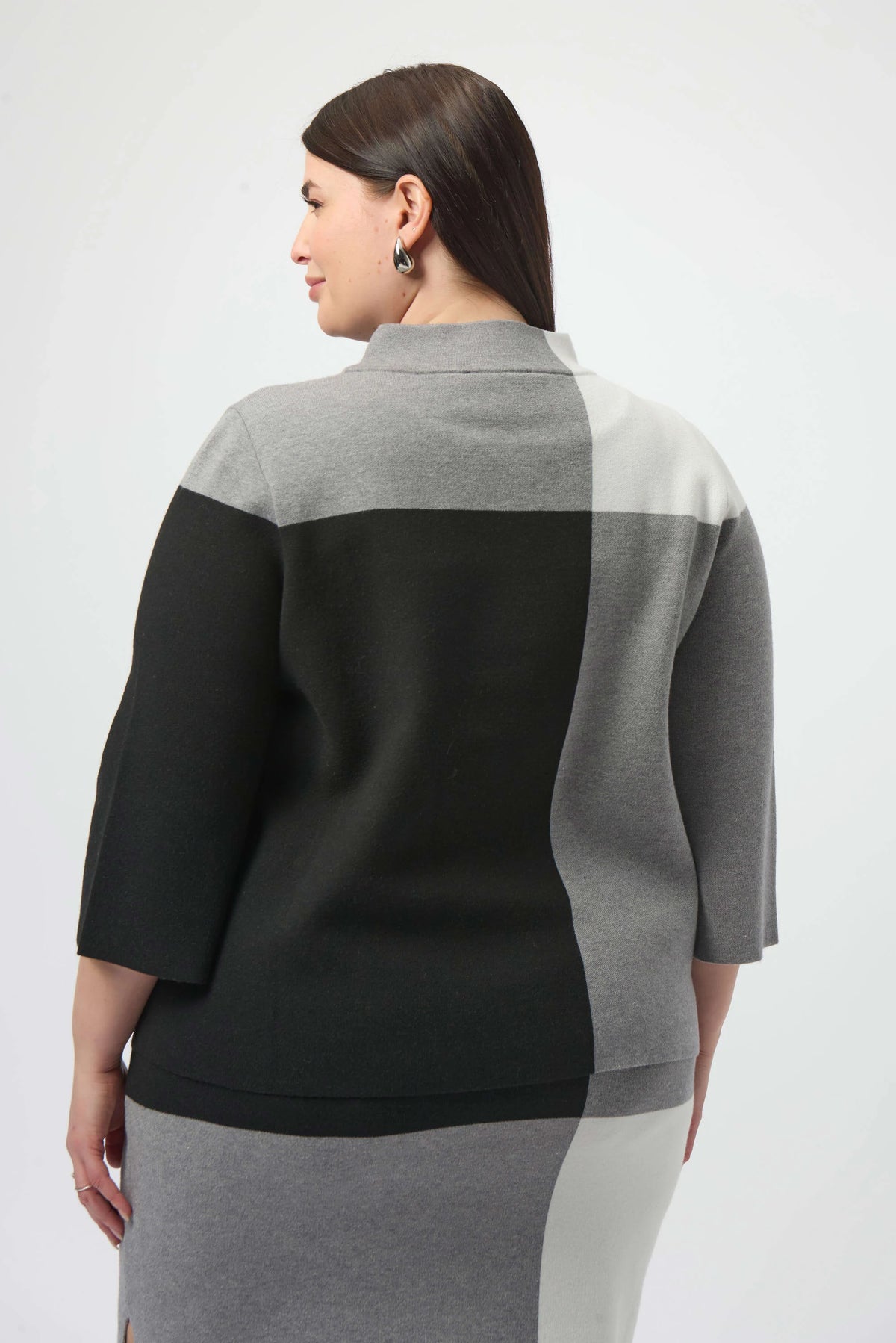 Joseph Ribkoff Jacquard Sweater Colour Block Pullover