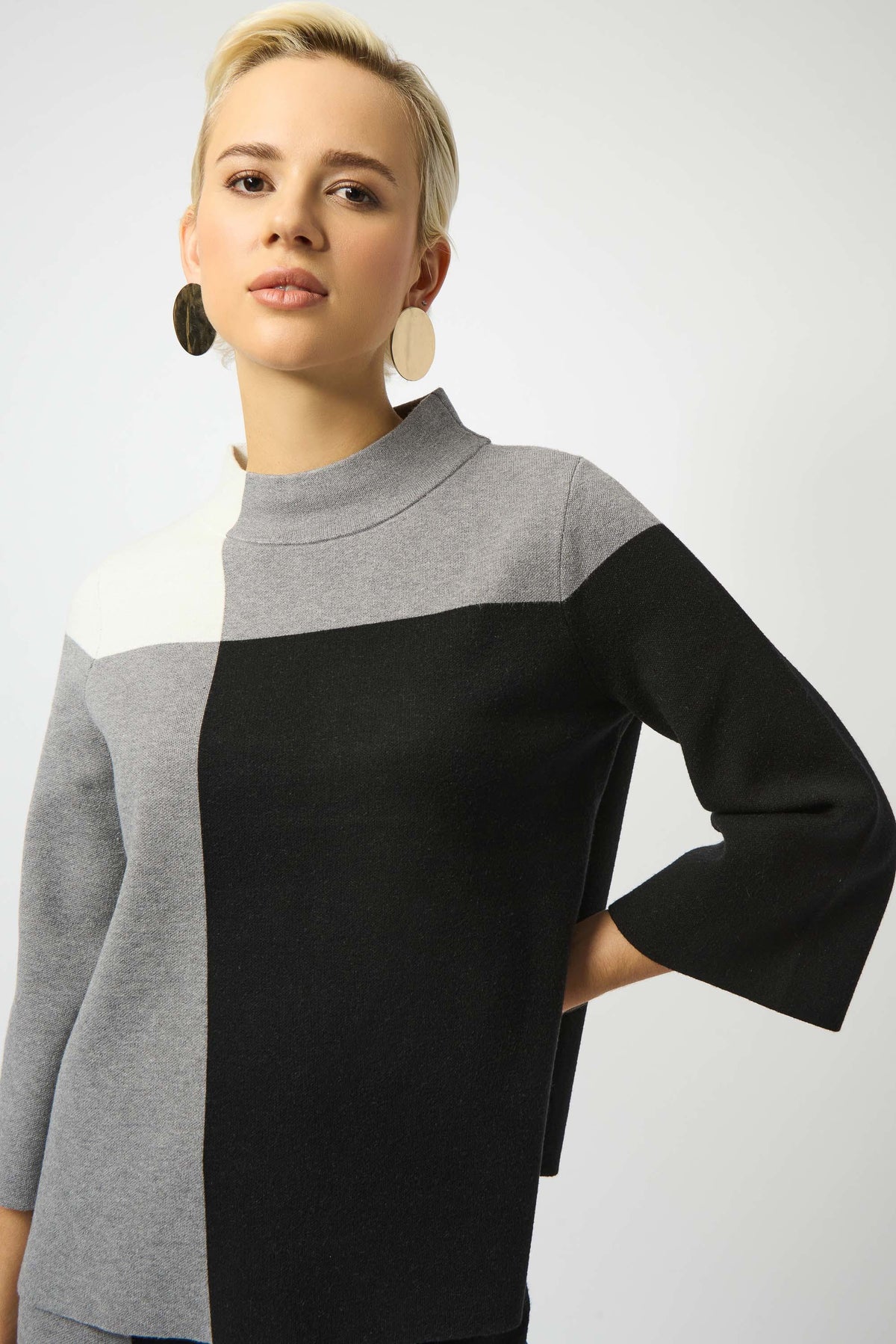 Joseph Ribkoff Jacquard Sweater Colour Block Pullover