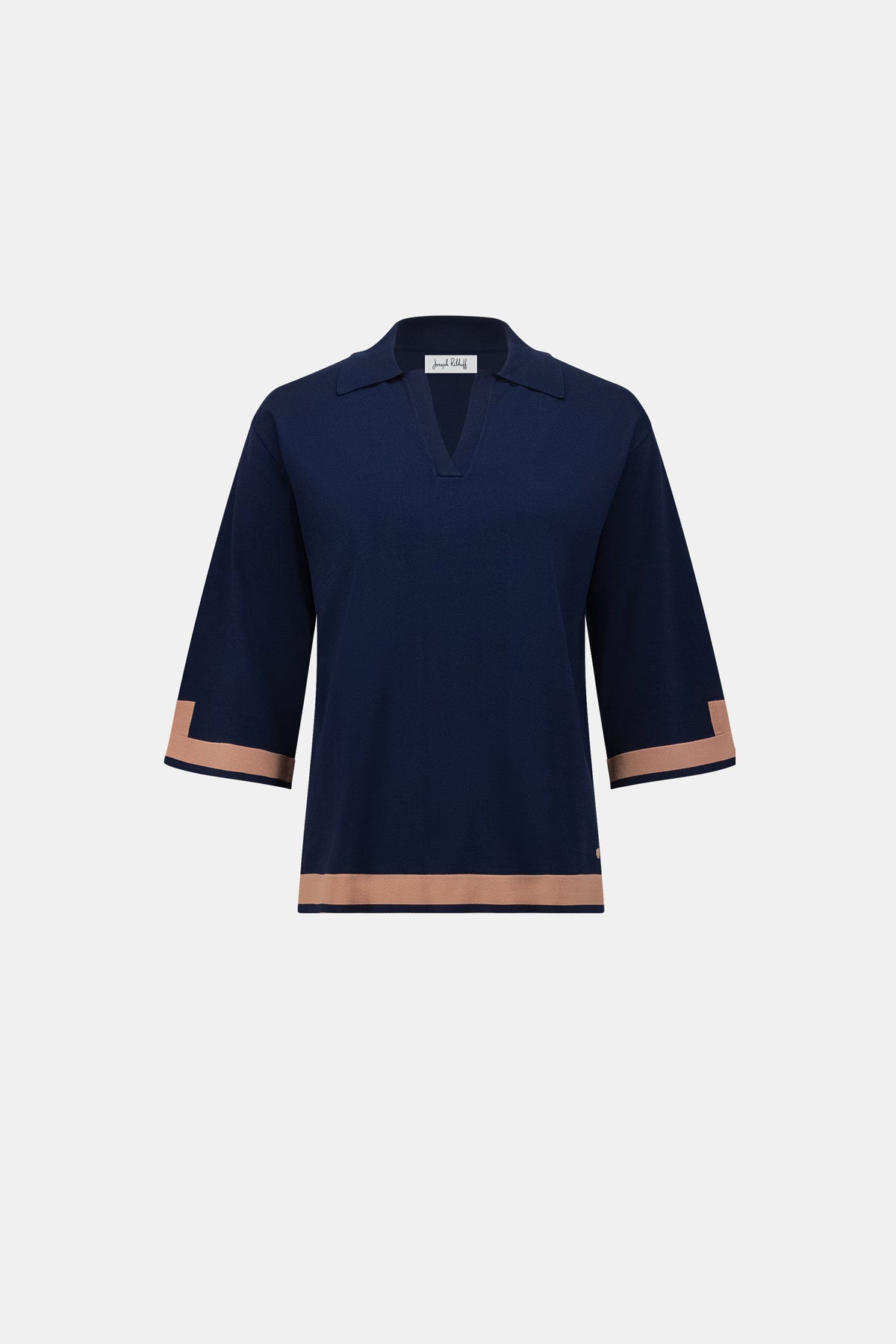 Joseph Ribkoff Indigo Sweater Knit Colour Block Top