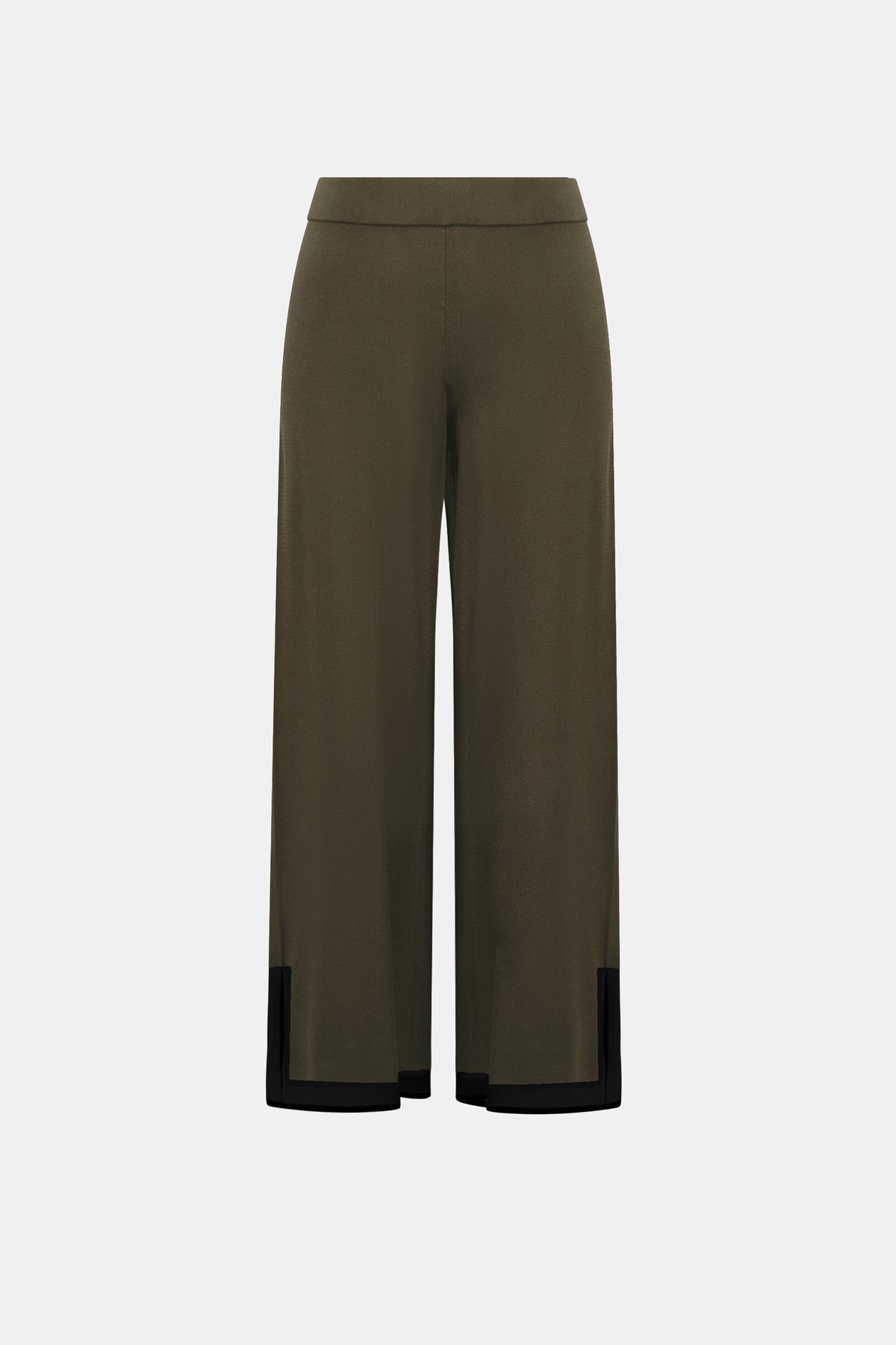 Joseph Ribkoff PAvocado/Black Sweater Knit Colour Block Culotte Pants