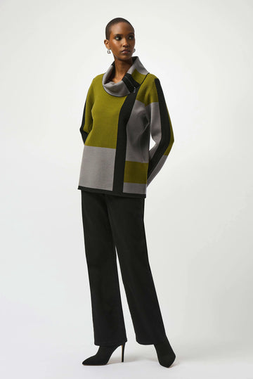 Joseph Ribkoff Jacquard Sweater Colour Block Pullover