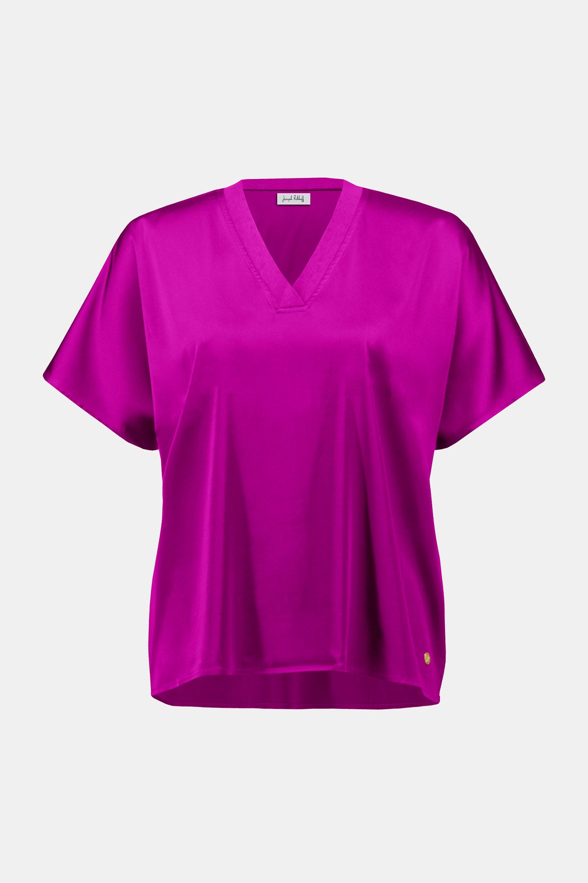 Joseph Ribkoff Satin Boxy Top with Rib Trim