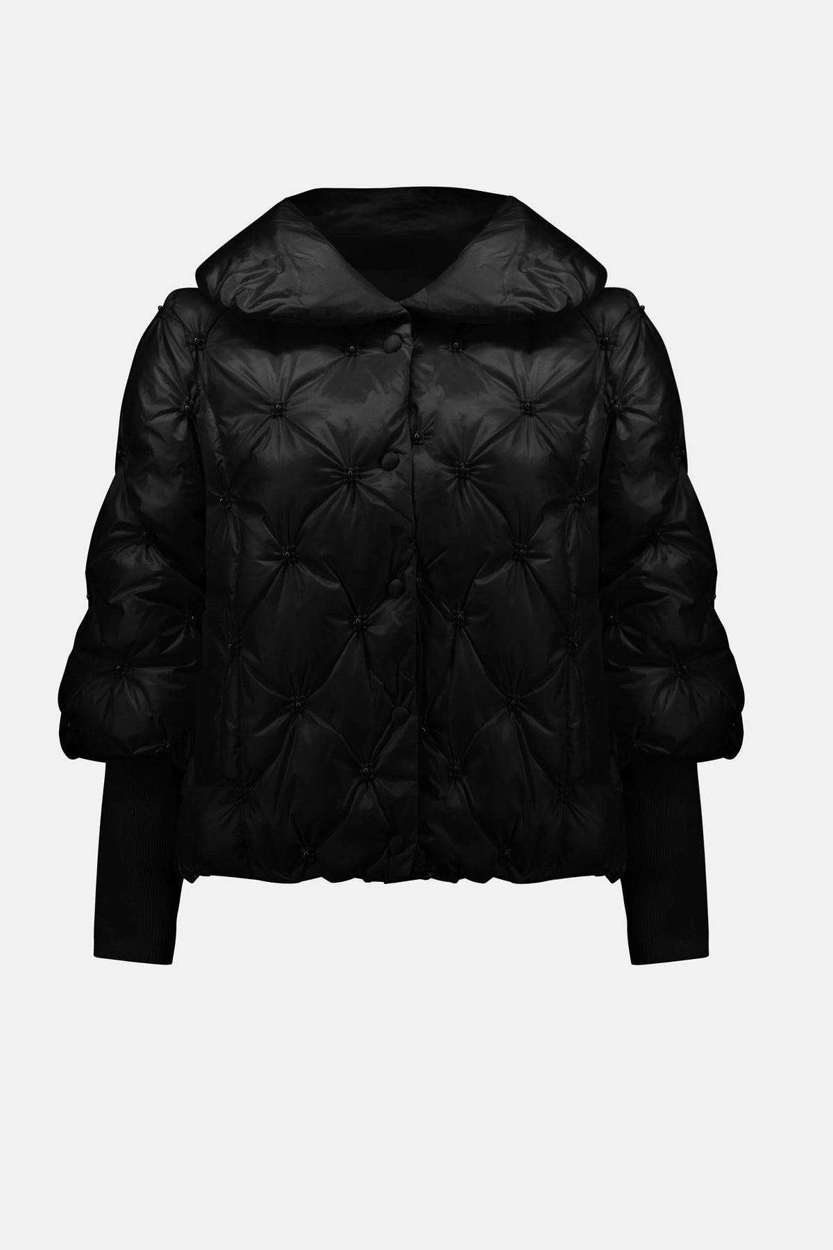 Joseph Ribkoff Black Pearl Quilted Puffer Trapeze Jacket