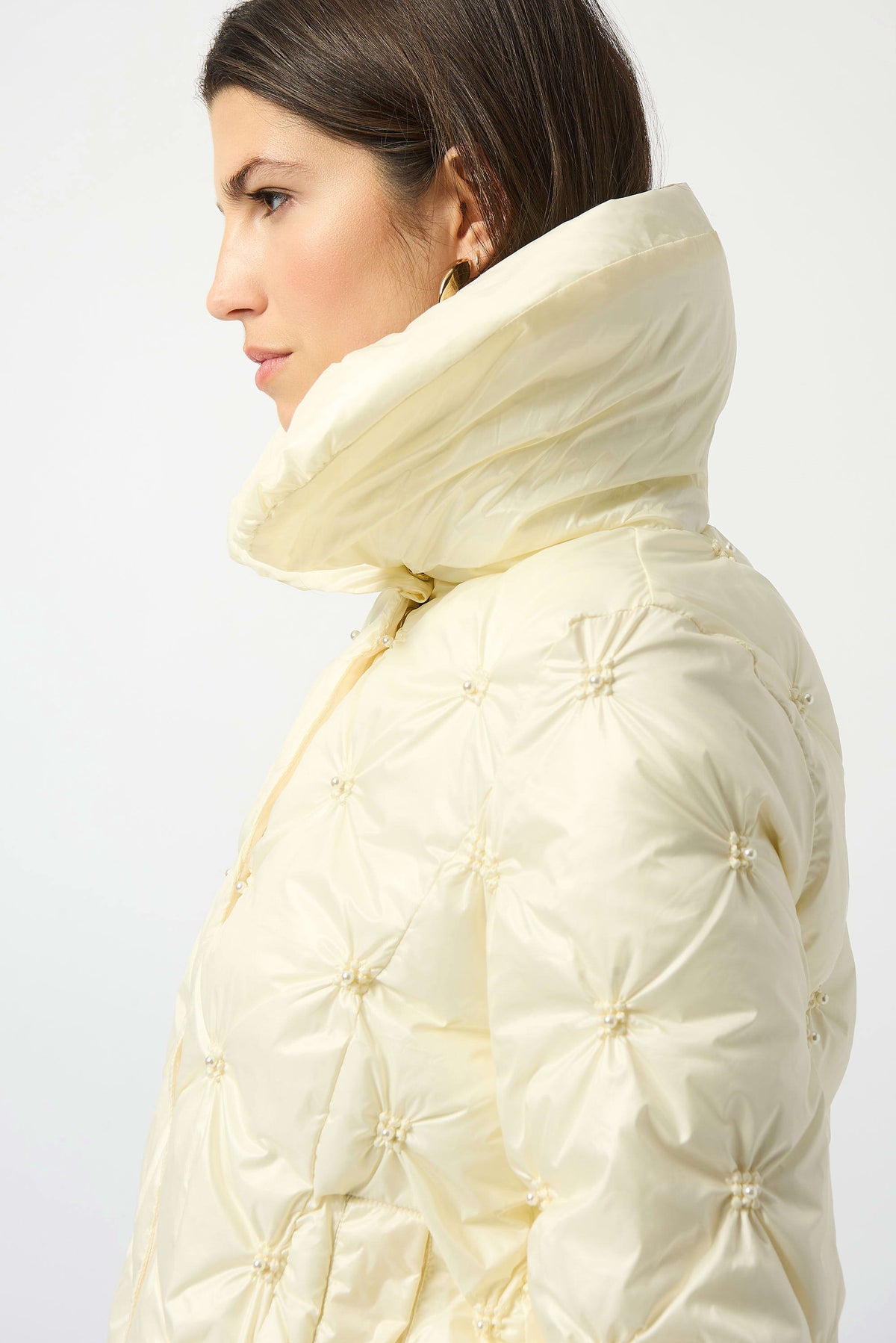 Joseph Ribkoff Pearl Quilted Puffer Trapeze Jacket