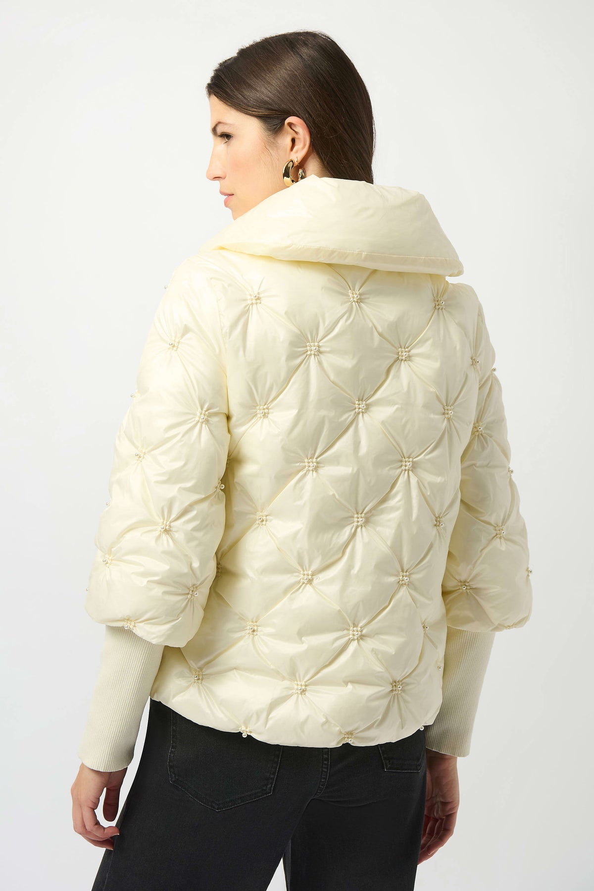 Joseph Ribkoff Pearl Quilted Puffer Trapeze Jacket