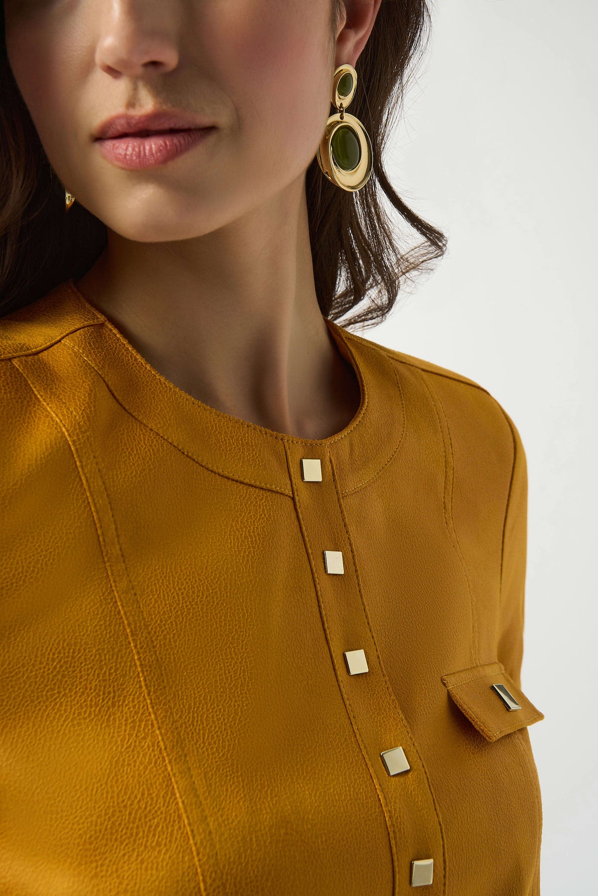 Joseph Ribkoff Foiled Faux Suede Fitted Jacket