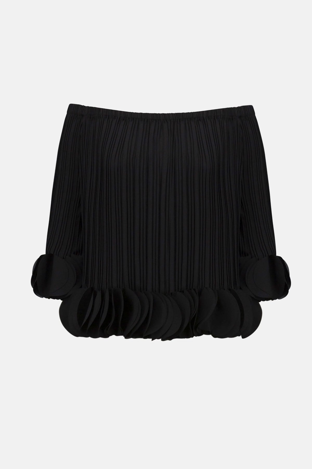 Joseph Ribkoff Black Georgette Off Shoulder Pleated Top