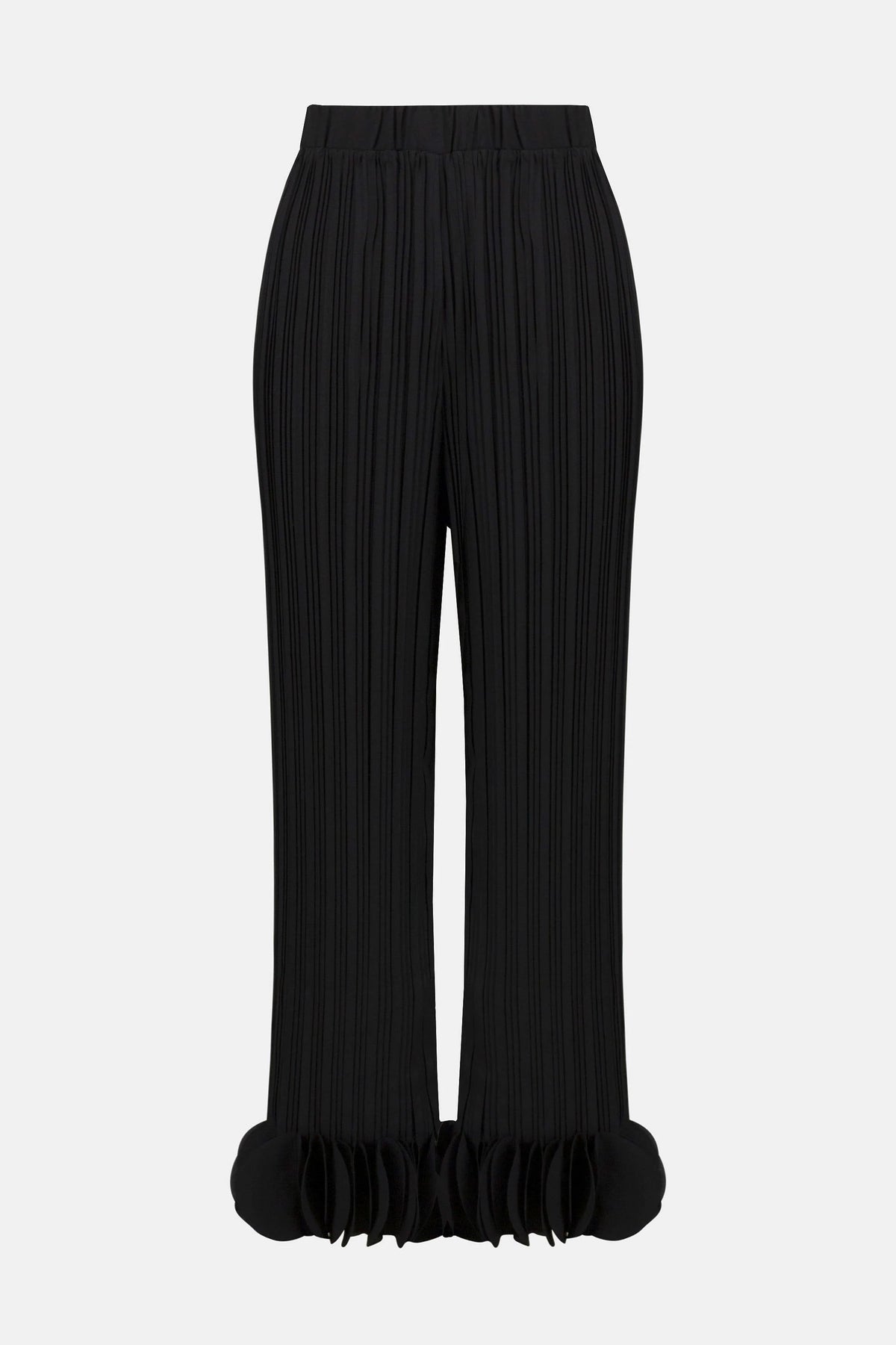 Joseph Ribkoff Black Georgette Wide Leg Pleated Pants