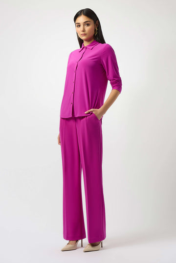 Joseph Ribkoff Cosmos Silky Knit Button-Front Straight Blouse