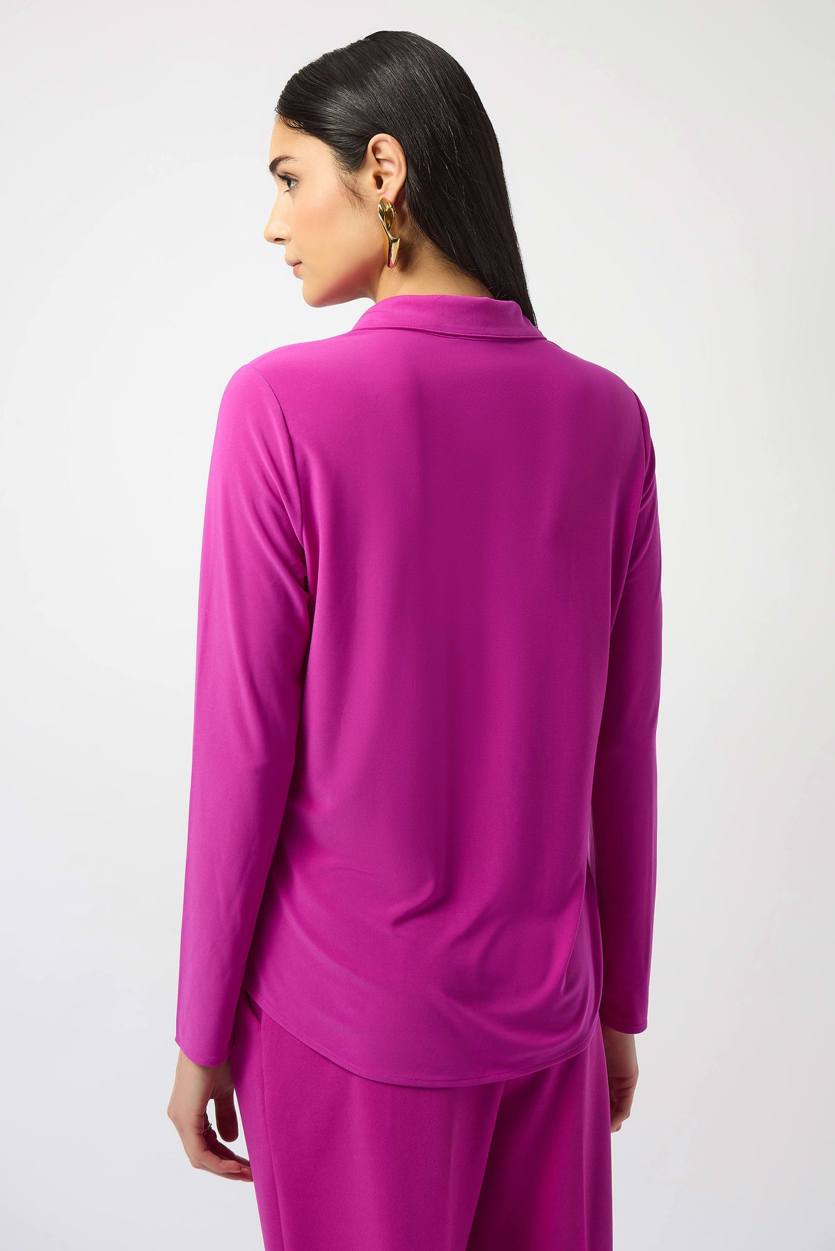 Joseph Ribkoff Cosmos Silky Knit Button-Front Straight Blouse