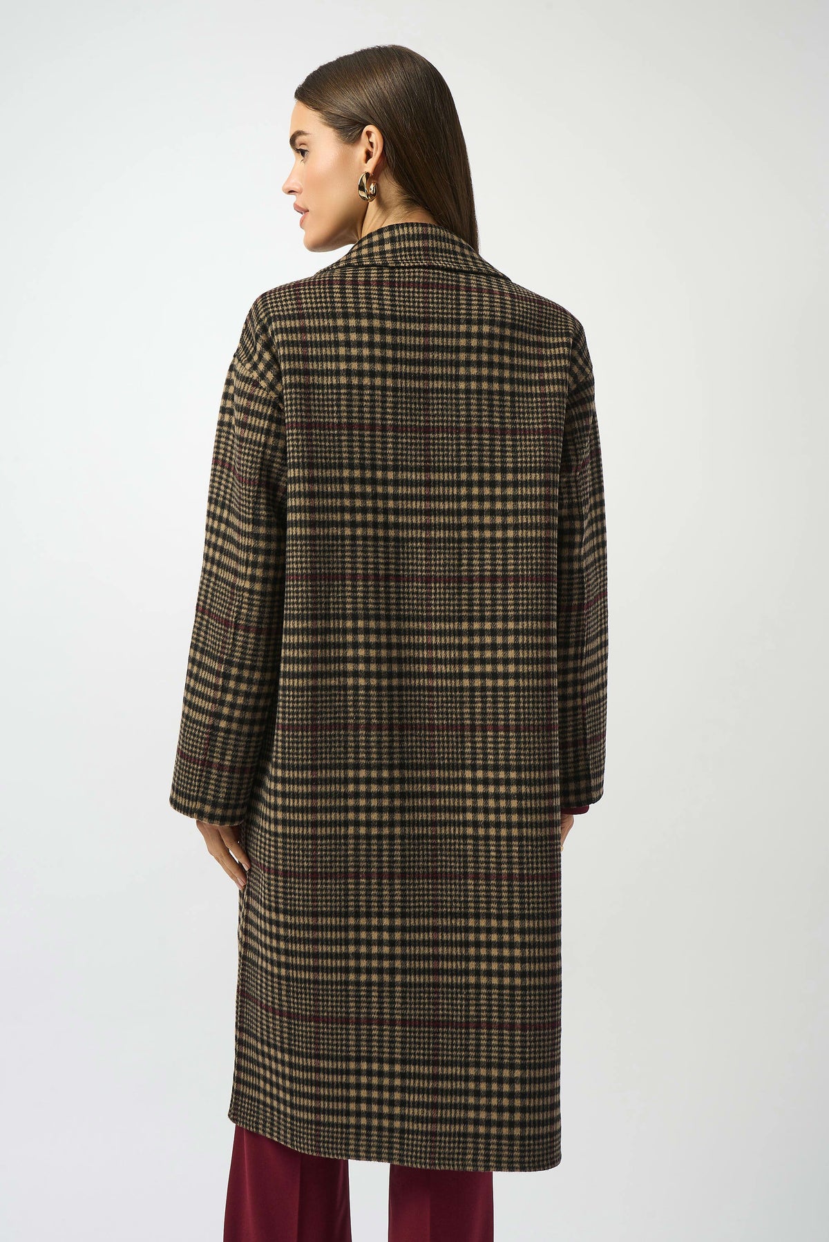 Joseph Ribkoff Wool Blend Plaid Double-Faced Coat