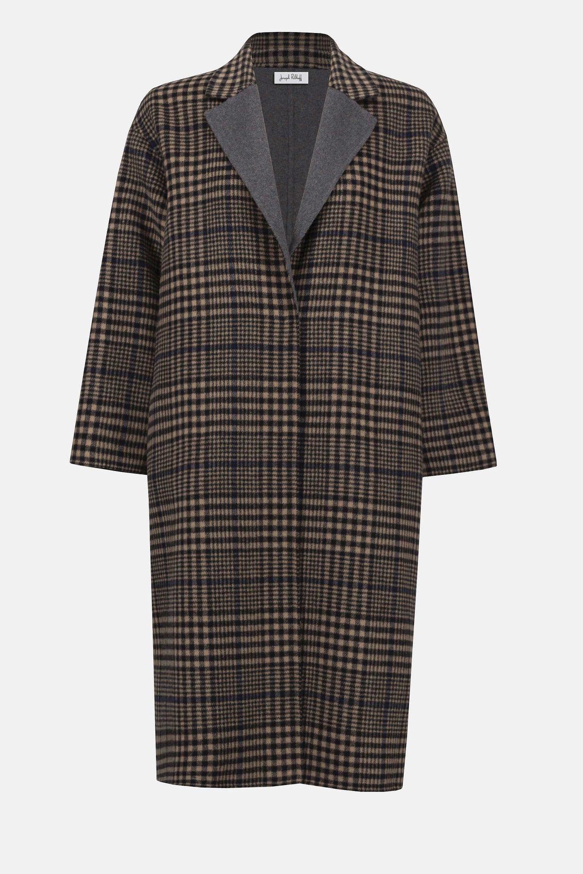 Joseph Ribkoff Wool Blend Plaid Double-Faced Coat